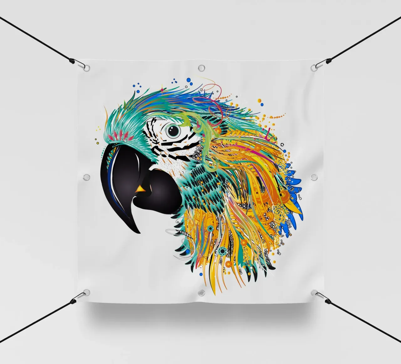 Pappagallo colorato - Opere d'arte tropicale colorata telo in pvc da namosh