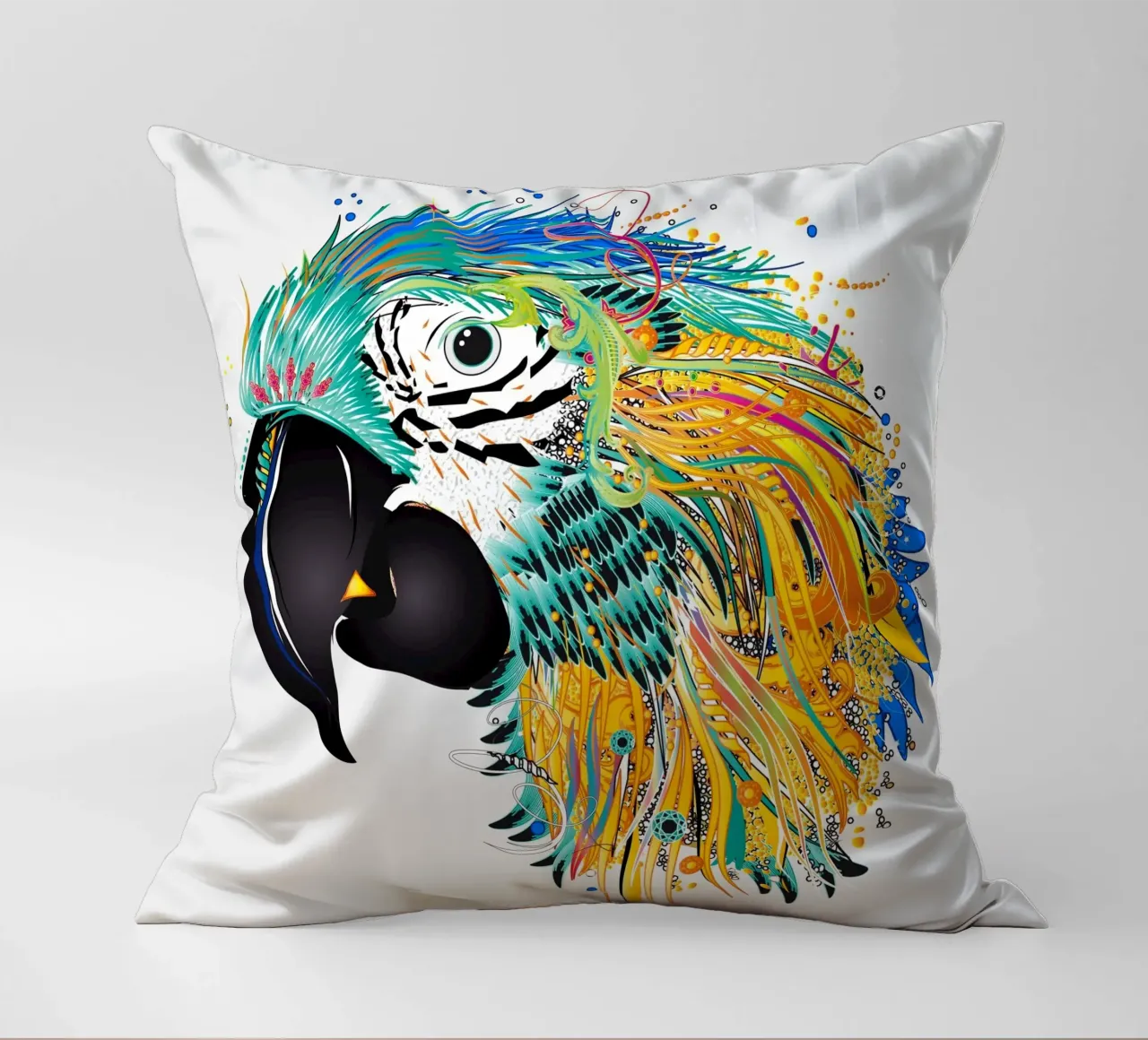 Pappagallo colorato - Opere d'arte tropicale colorata cuscino da namosh