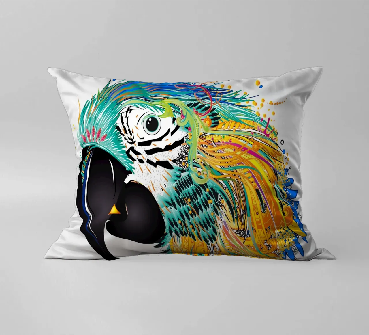 Pappagallo colorato - Opere d'arte tropicale colorata cuscino da namosh