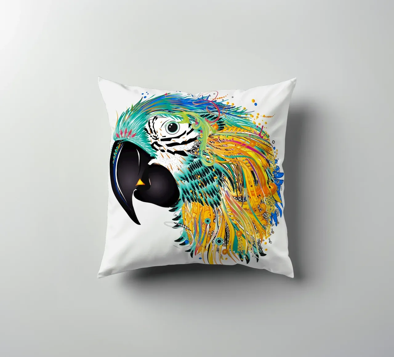 Pappagallo colorato - Opere d'arte tropicale colorata cuscino da namosh