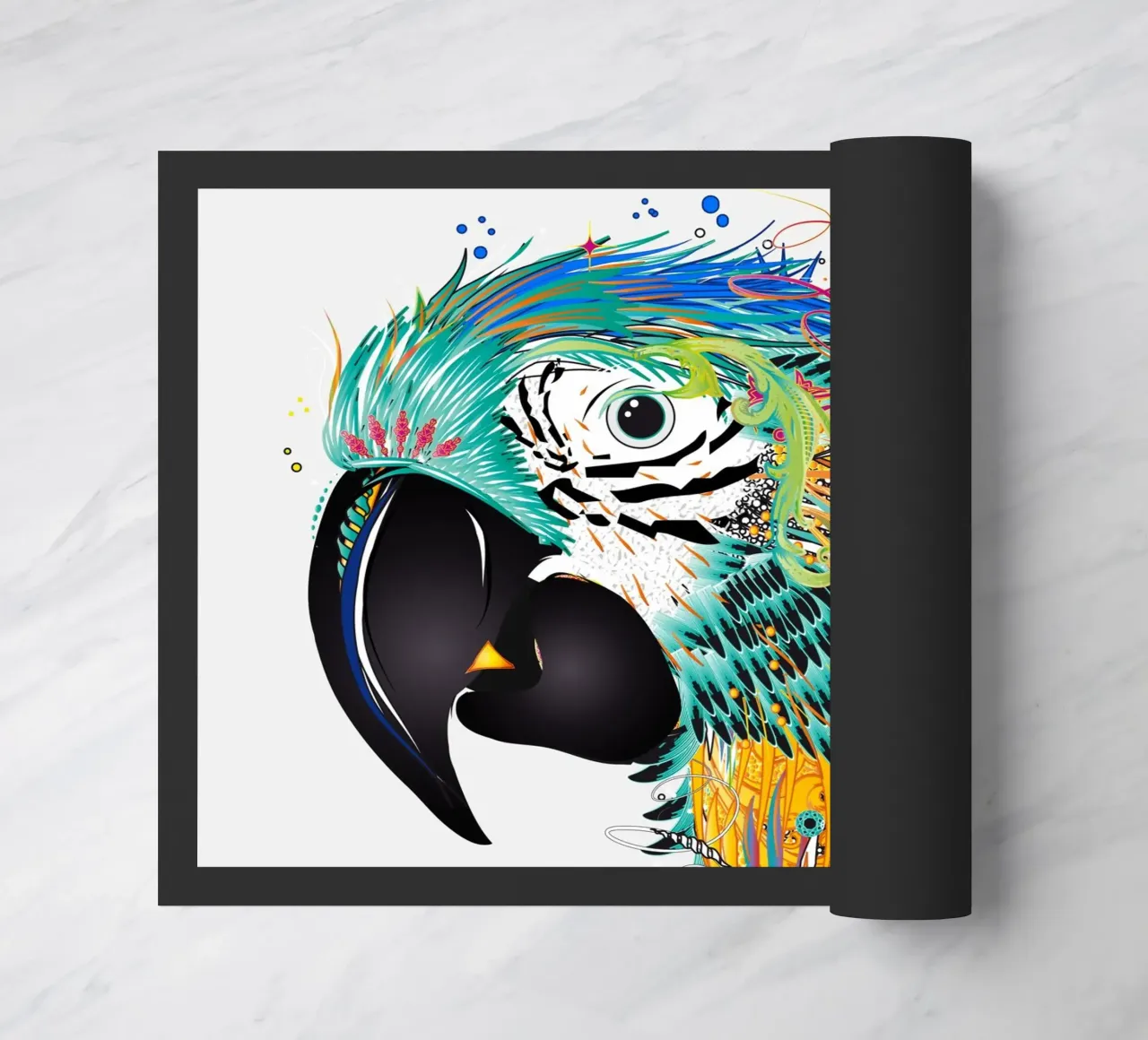 Pappagallo colorato - Opere d'arte tropicale colorata zerbino da namosh