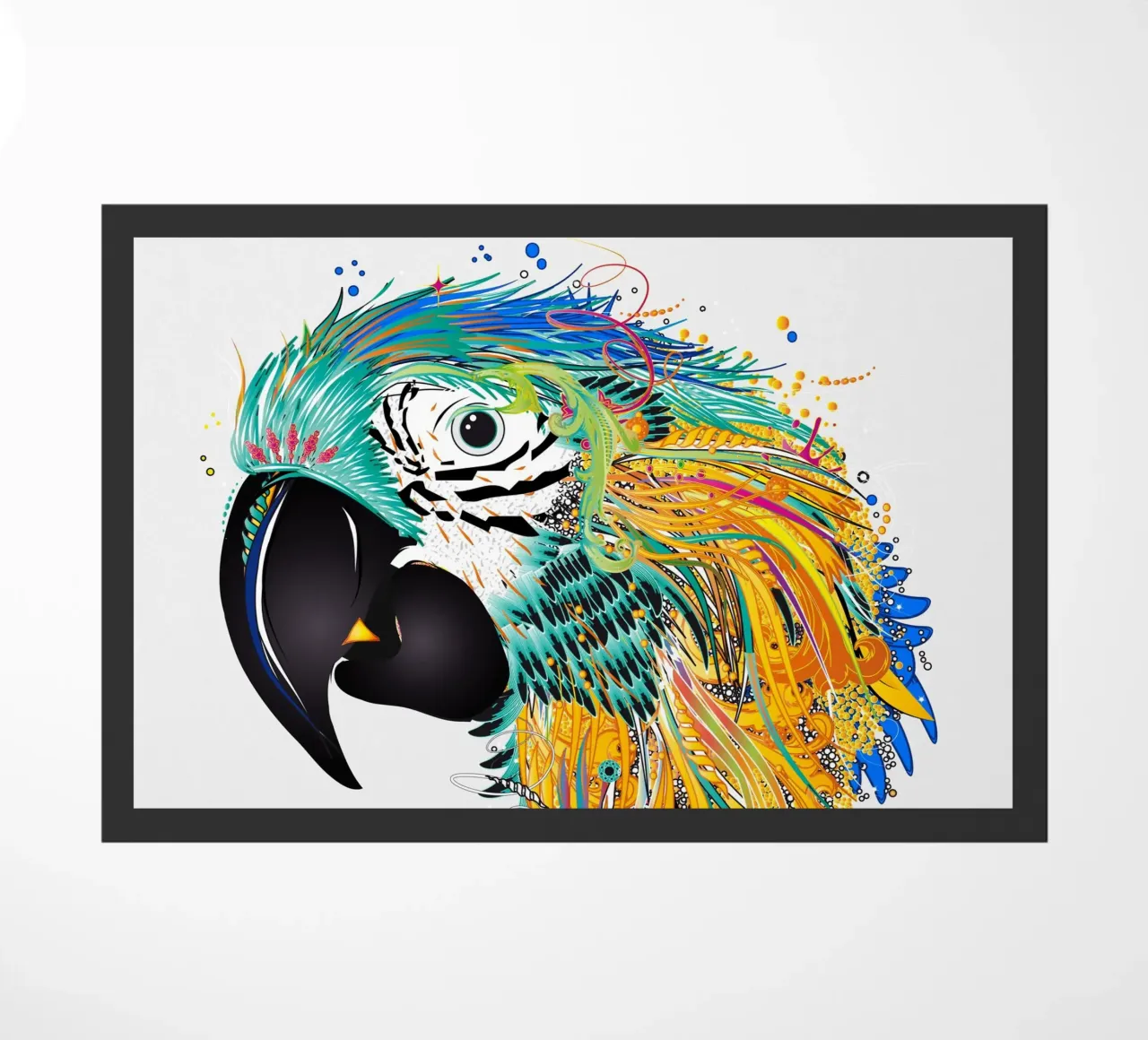 Pappagallo colorato - Opere d'arte tropicale colorata zerbino da namosh