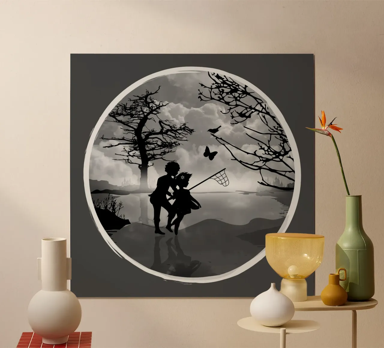 Acchiappafarfalle sul lago - nostalgicamente bello poster da namosh
