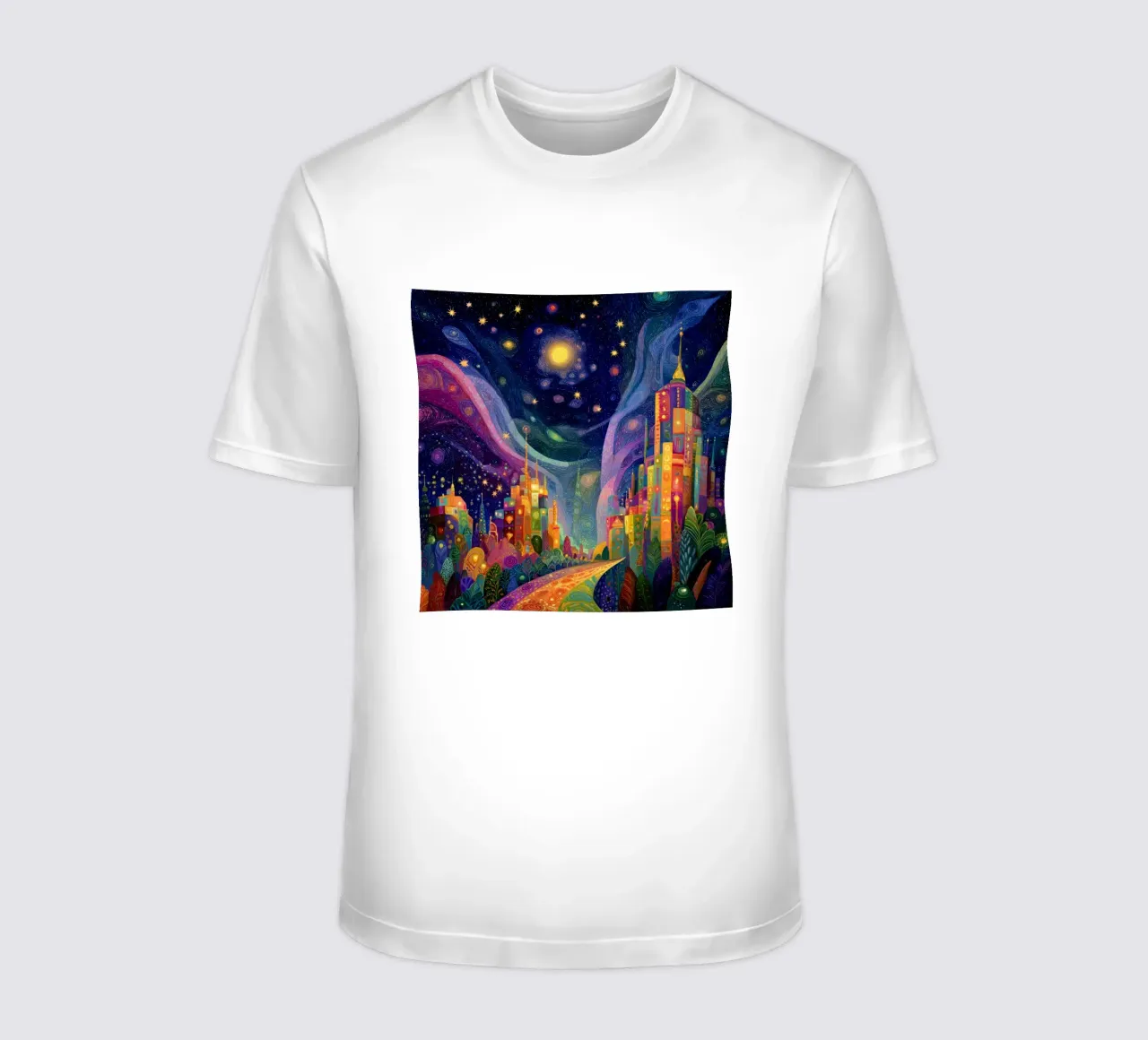 Pittura di città colorata (1) t-shirt da Motivate-Today