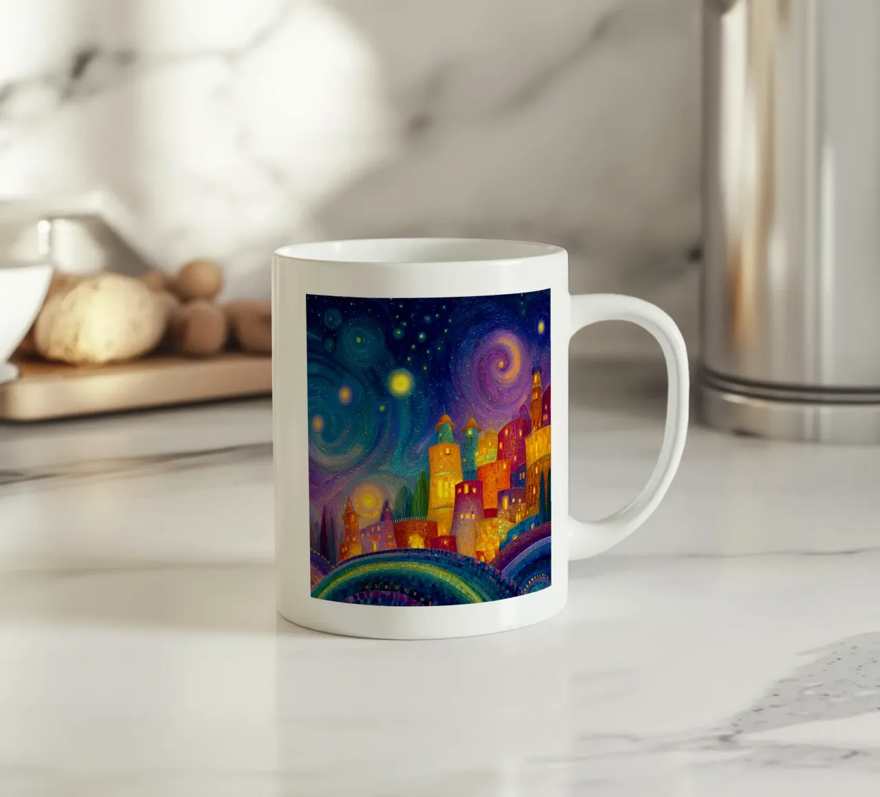 Pittura di città colorata (3) tazza in ceramica da Motivate-Today