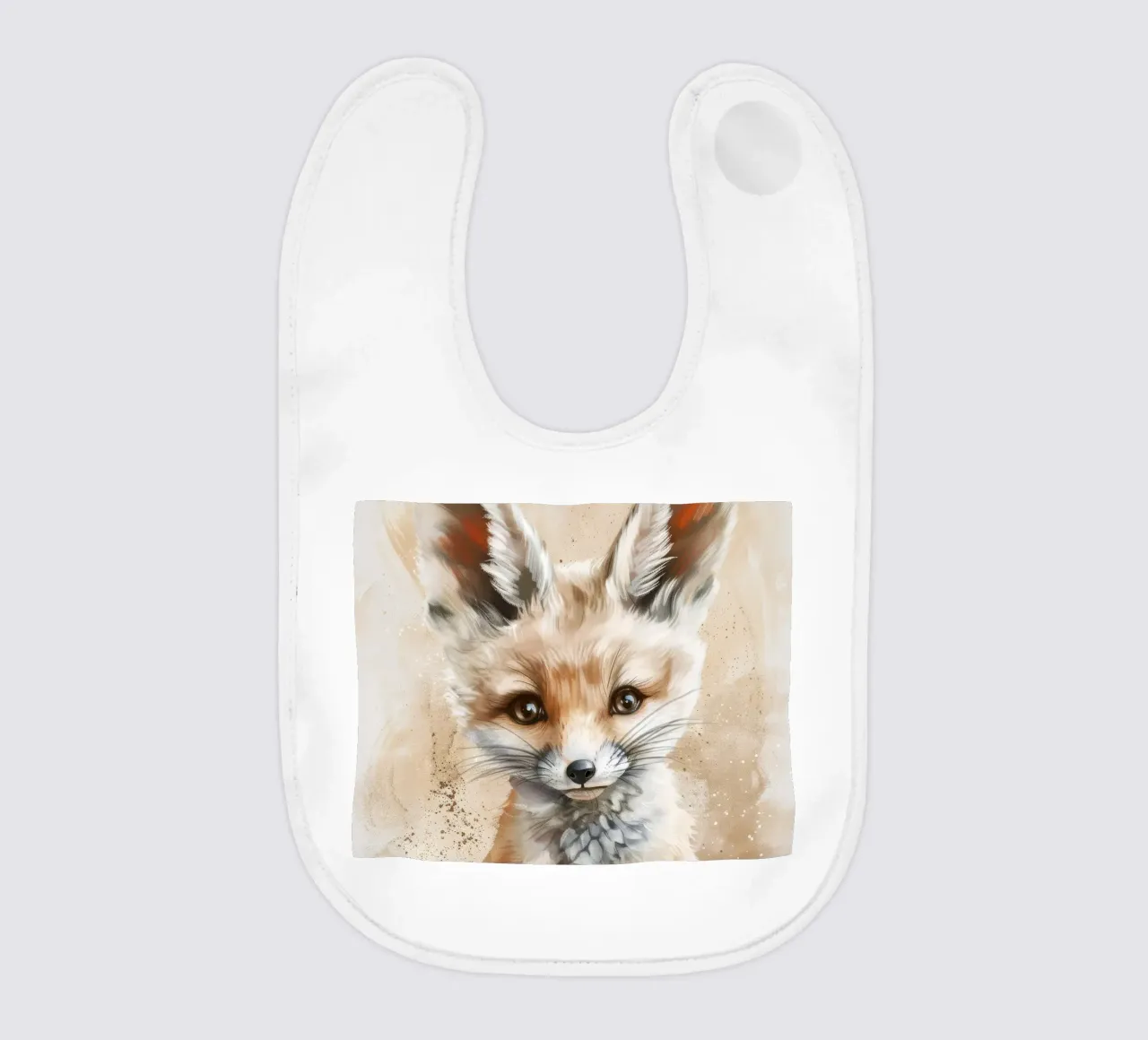 Simpatica volpe fennec con grandi orecchie e occhi espressivi bavaglino da DesignDoodle