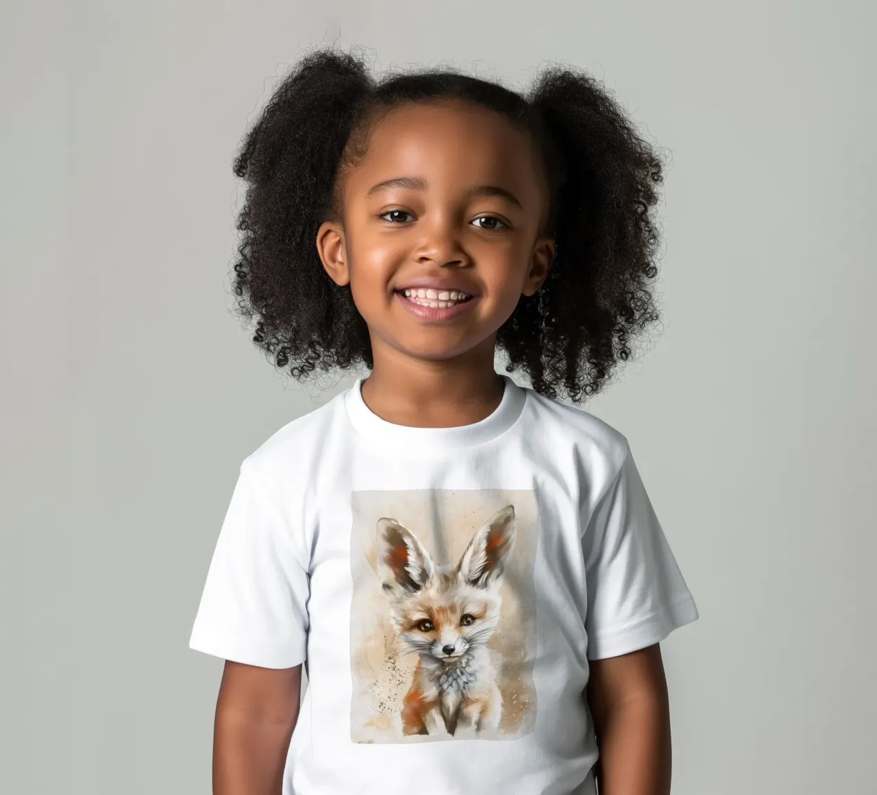 Simpatica volpe fennec con grandi orecchie e occhi espressivi t-shirt bambini da DesignDoodle