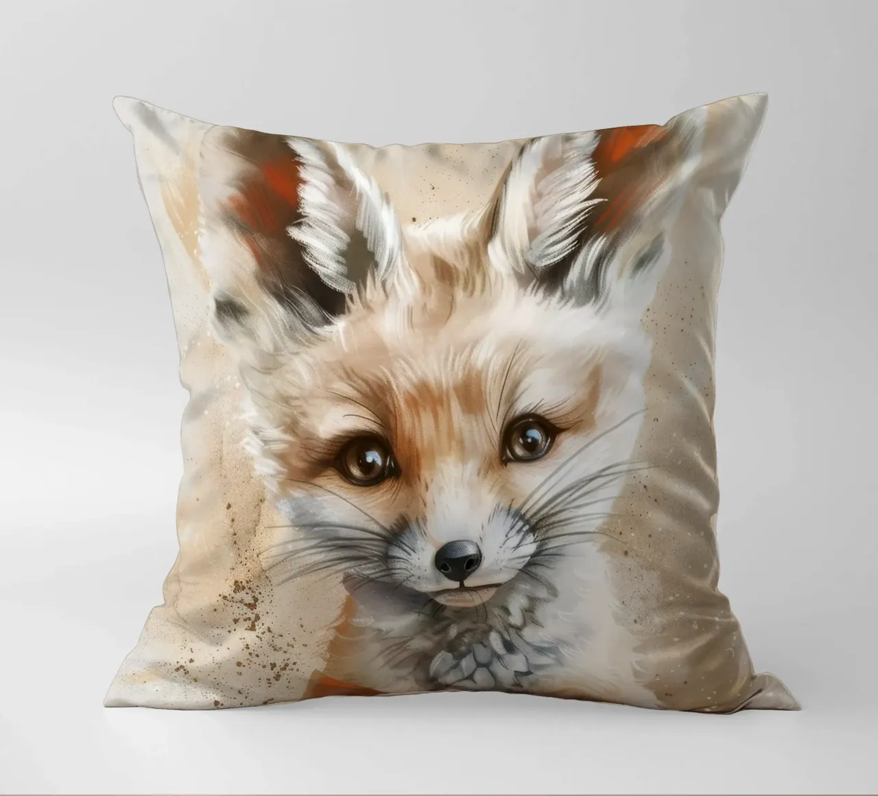 Simpatica volpe fennec con grandi orecchie e occhi espressivi cuscino da DesignDoodle