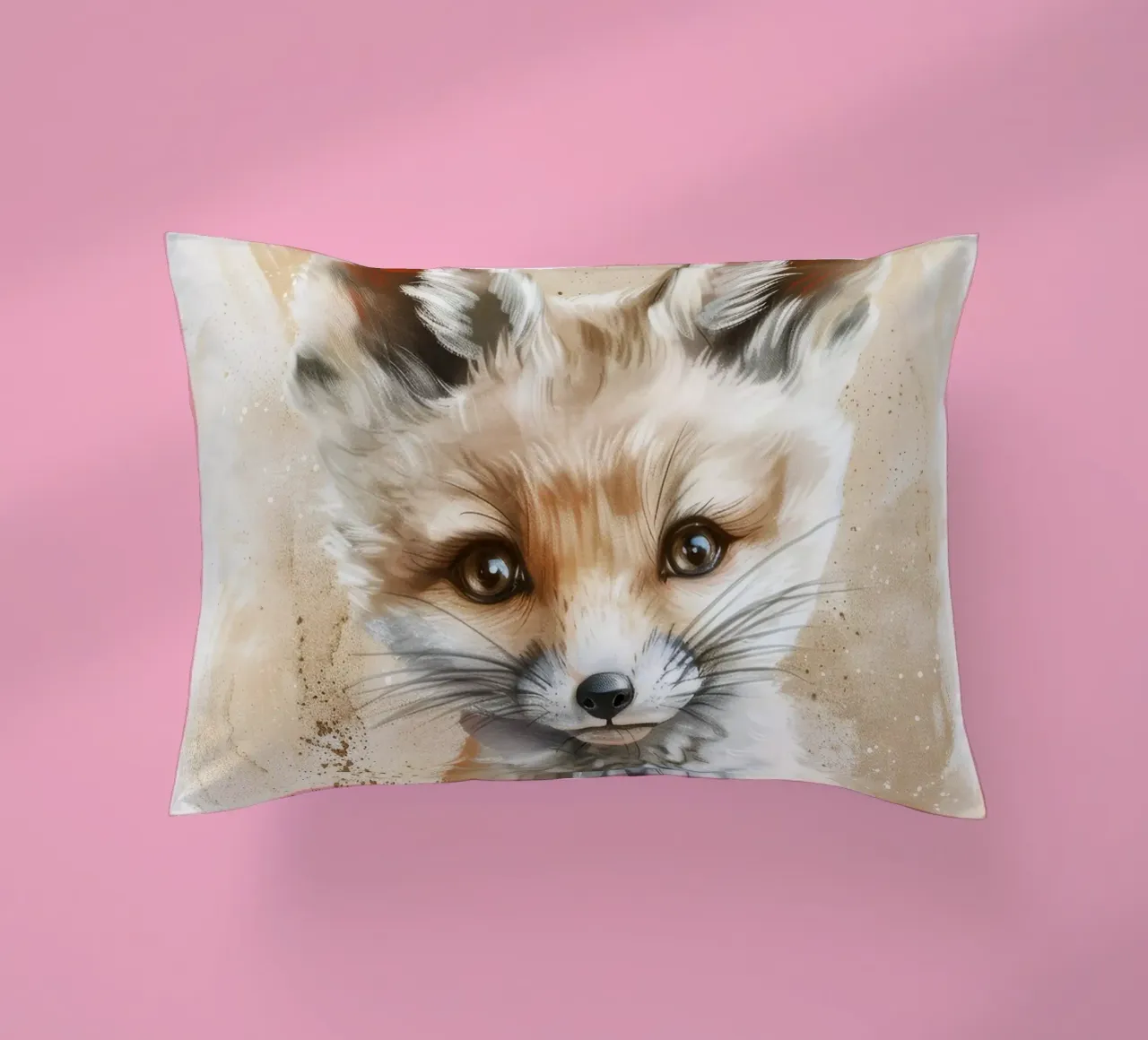 Simpatica volpe fennec con grandi orecchie e occhi espressivi cuscino da DesignDoodle