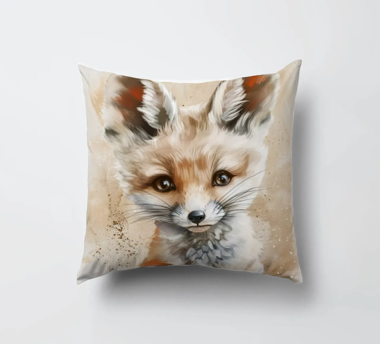 Simpatica volpe fennec con grandi orecchie e occhi espressivi cuscino da DesignDoodle