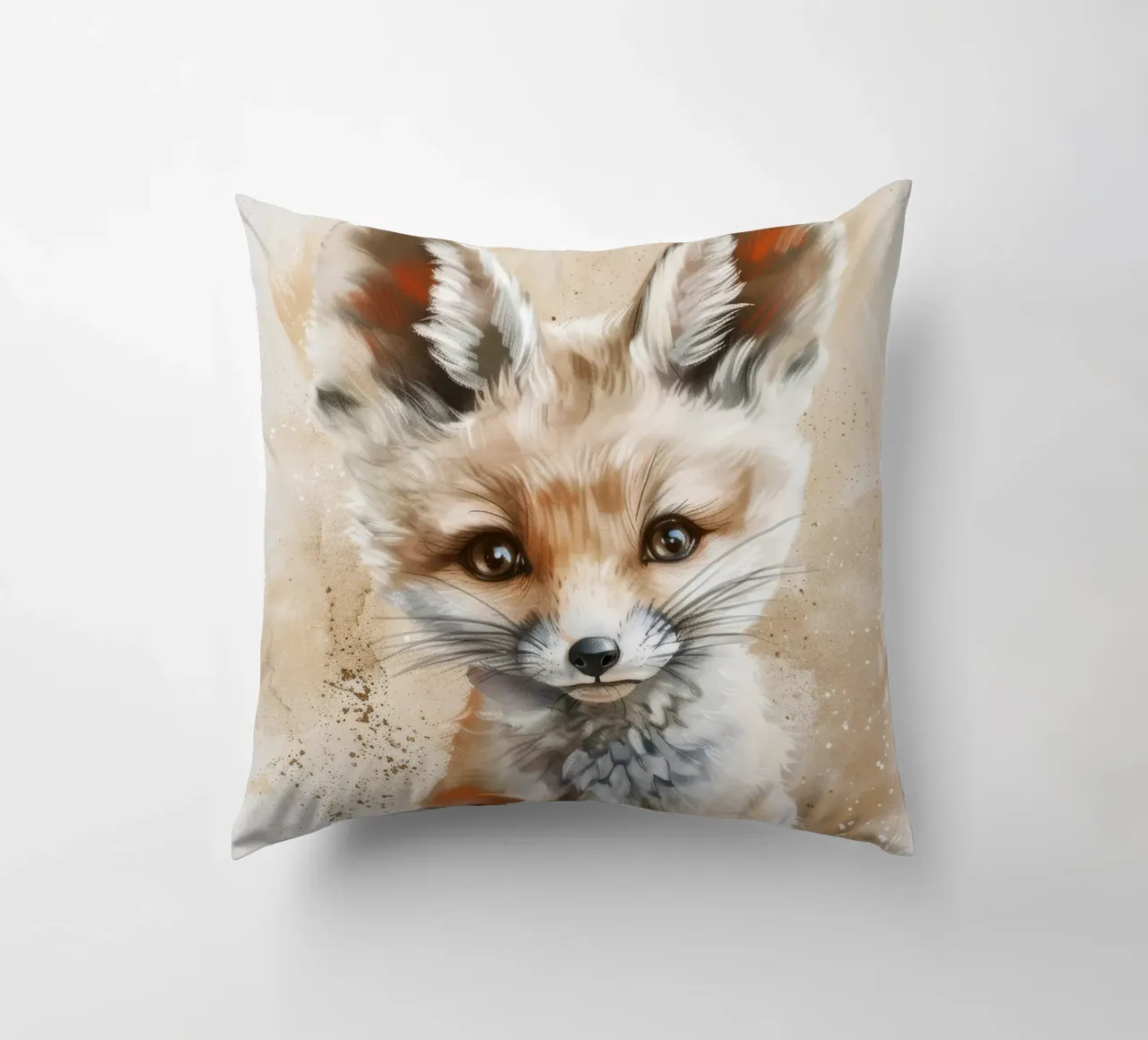 Simpatica volpe fennec con grandi orecchie e occhi espressivi cuscino da DesignDoodle