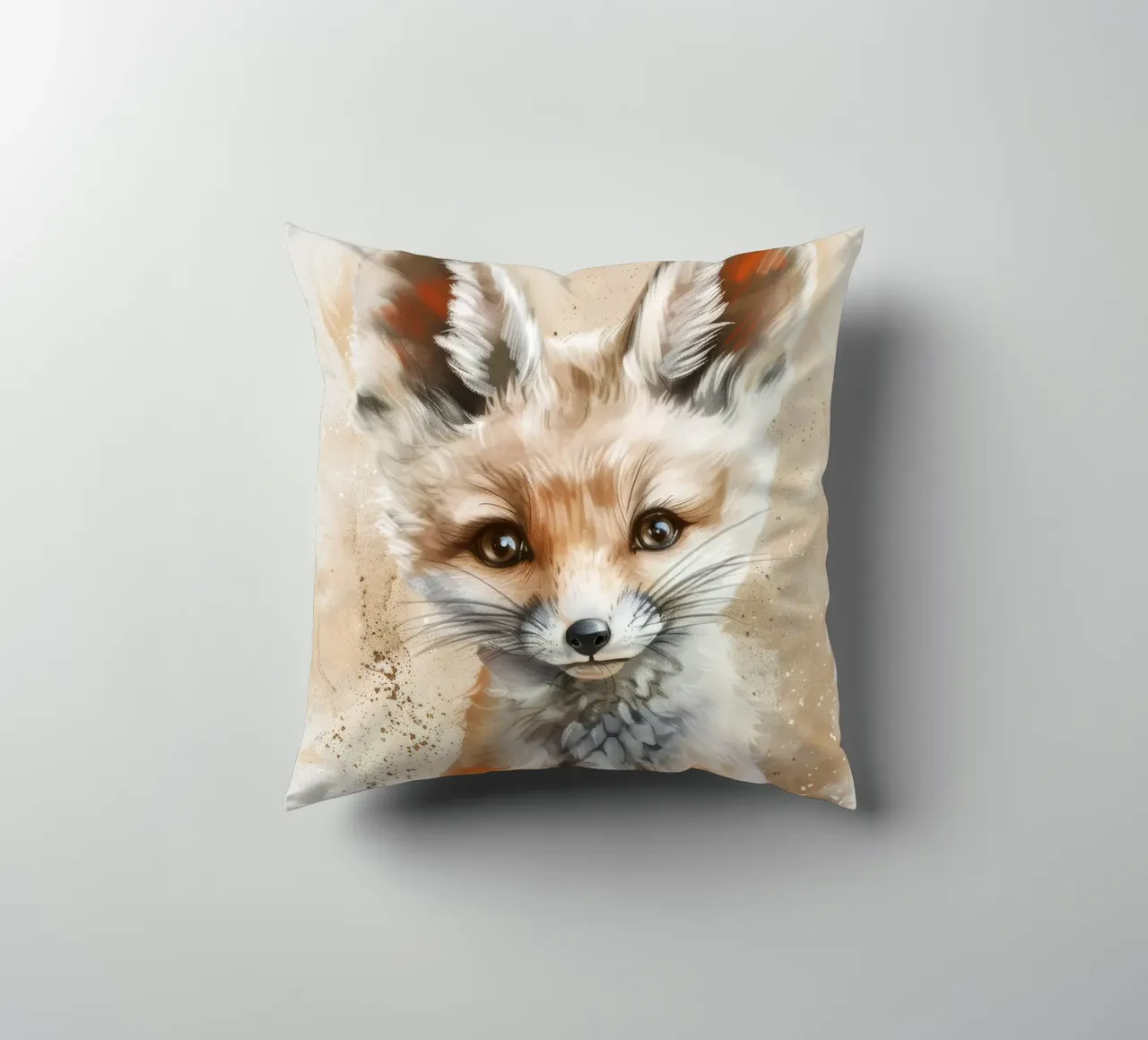 Simpatica volpe fennec con grandi orecchie e occhi espressivi cuscino da DesignDoodle