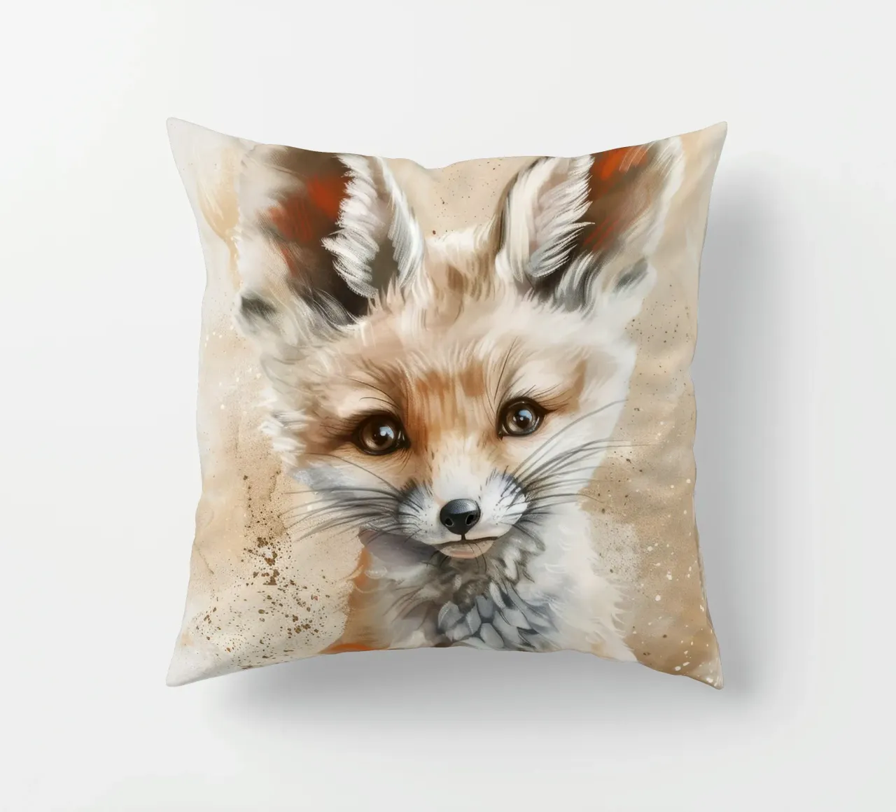 Simpatica volpe fennec con grandi orecchie e occhi espressivi cuscino da DesignDoodle
