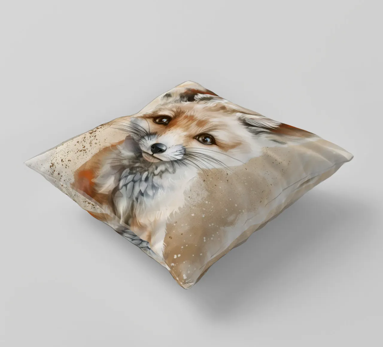 Simpatica volpe fennec con grandi orecchie e occhi espressivi cuscino da DesignDoodle