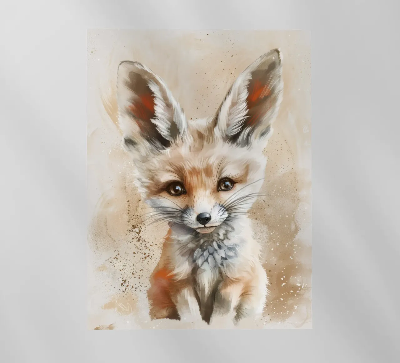 Simpatica volpe fennec con grandi orecchie e occhi espressivi pellicola backlit da DesignDoodle