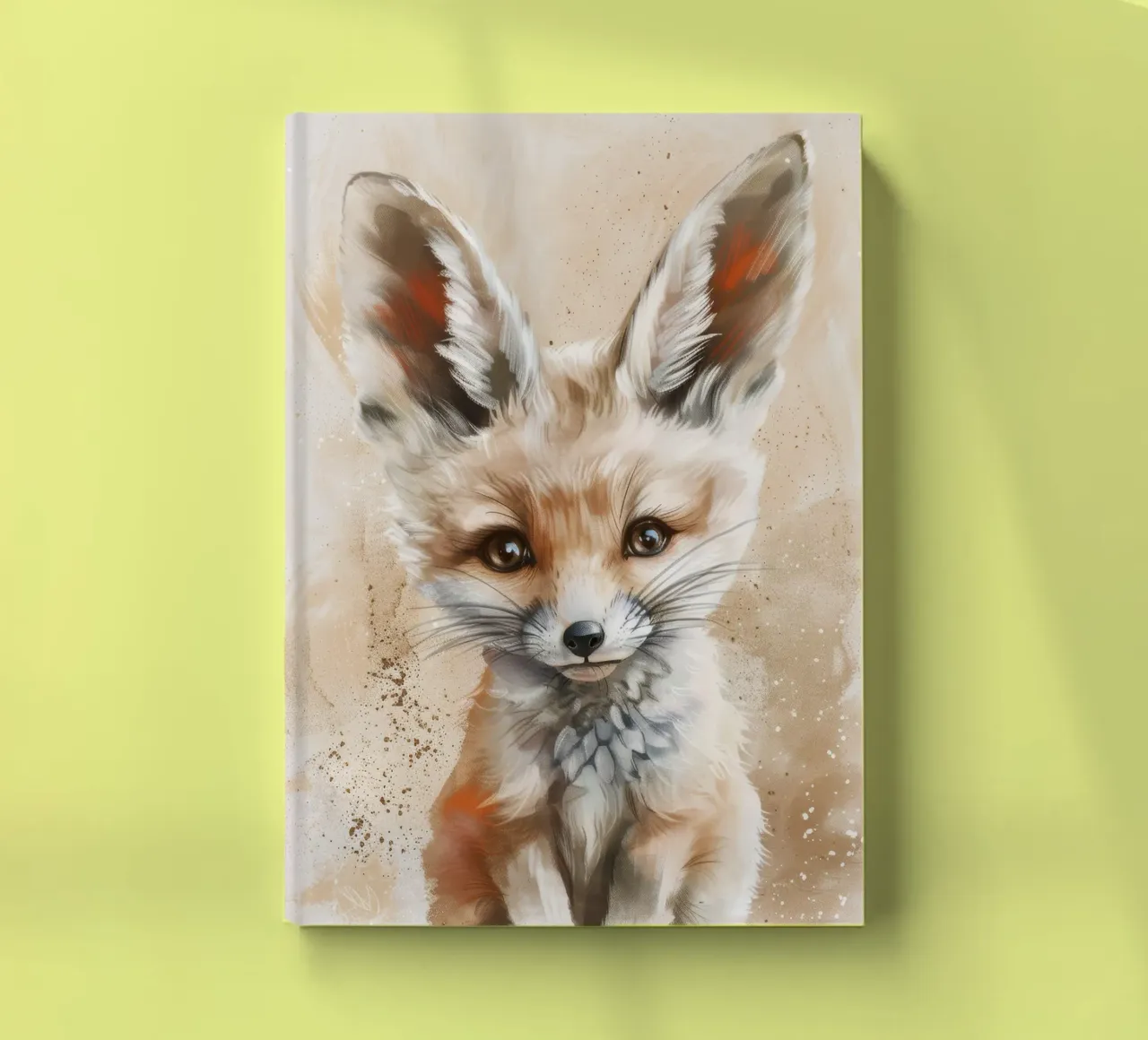 Simpatica volpe fennec con grandi orecchie e occhi espressivi diario da DesignDoodle