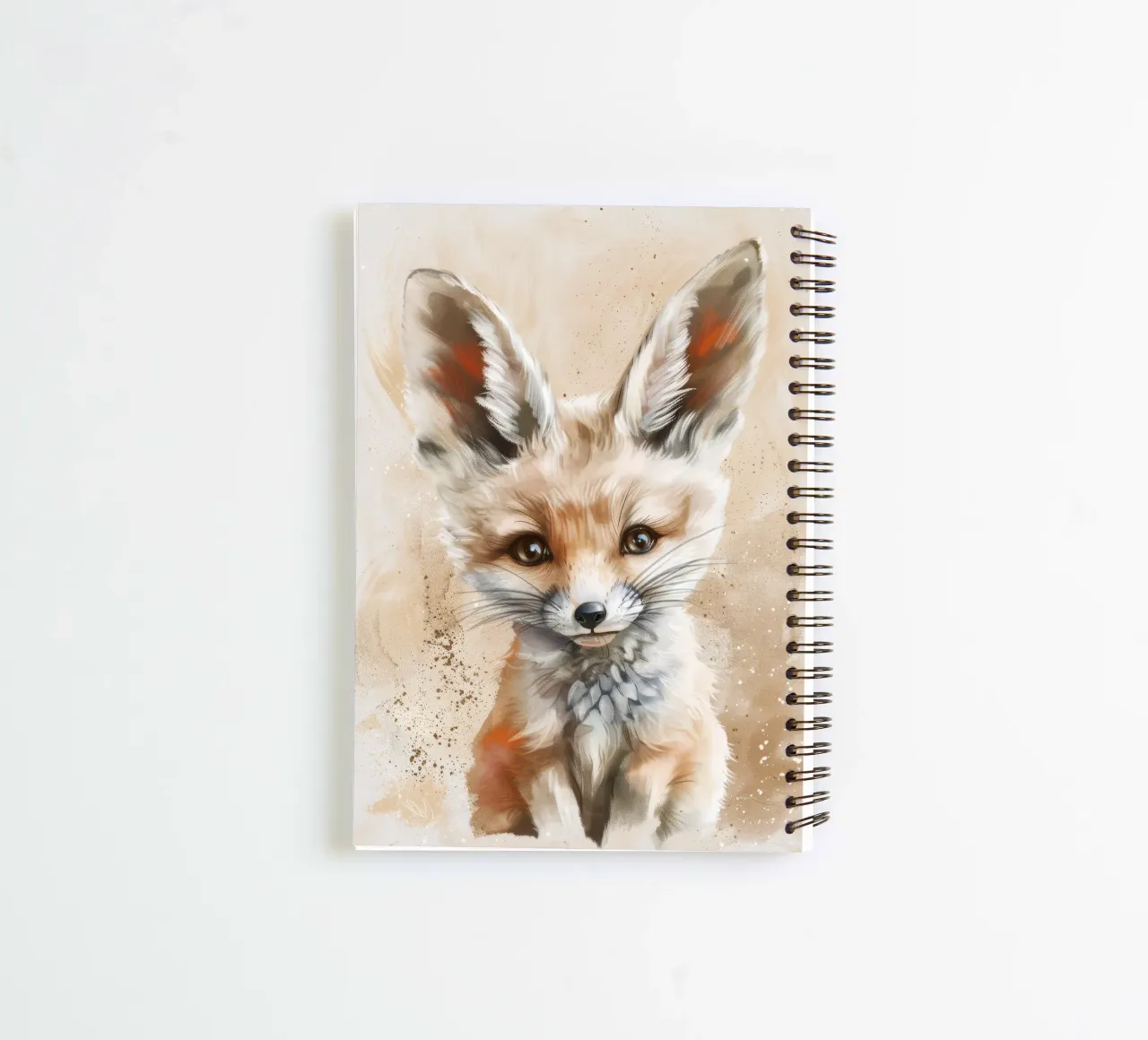Simpatica volpe fennec con grandi orecchie e occhi espressivi diario ad anelli da DesignDoodle