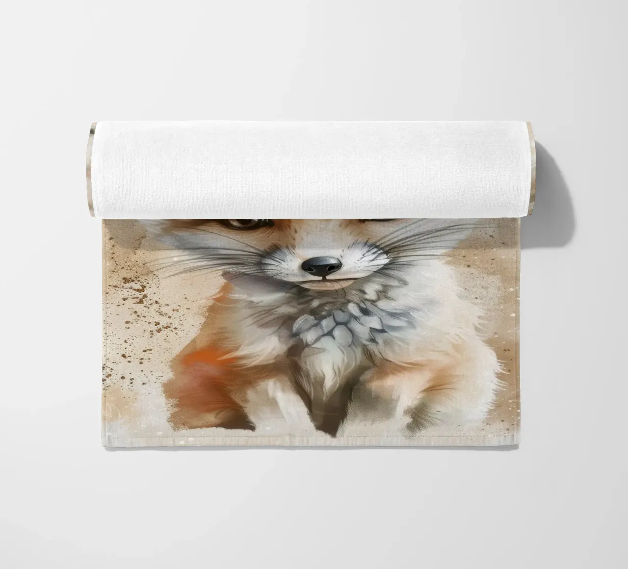 Simpatica volpe fennec con grandi orecchie e occhi espressivi telo mare da DesignDoodle