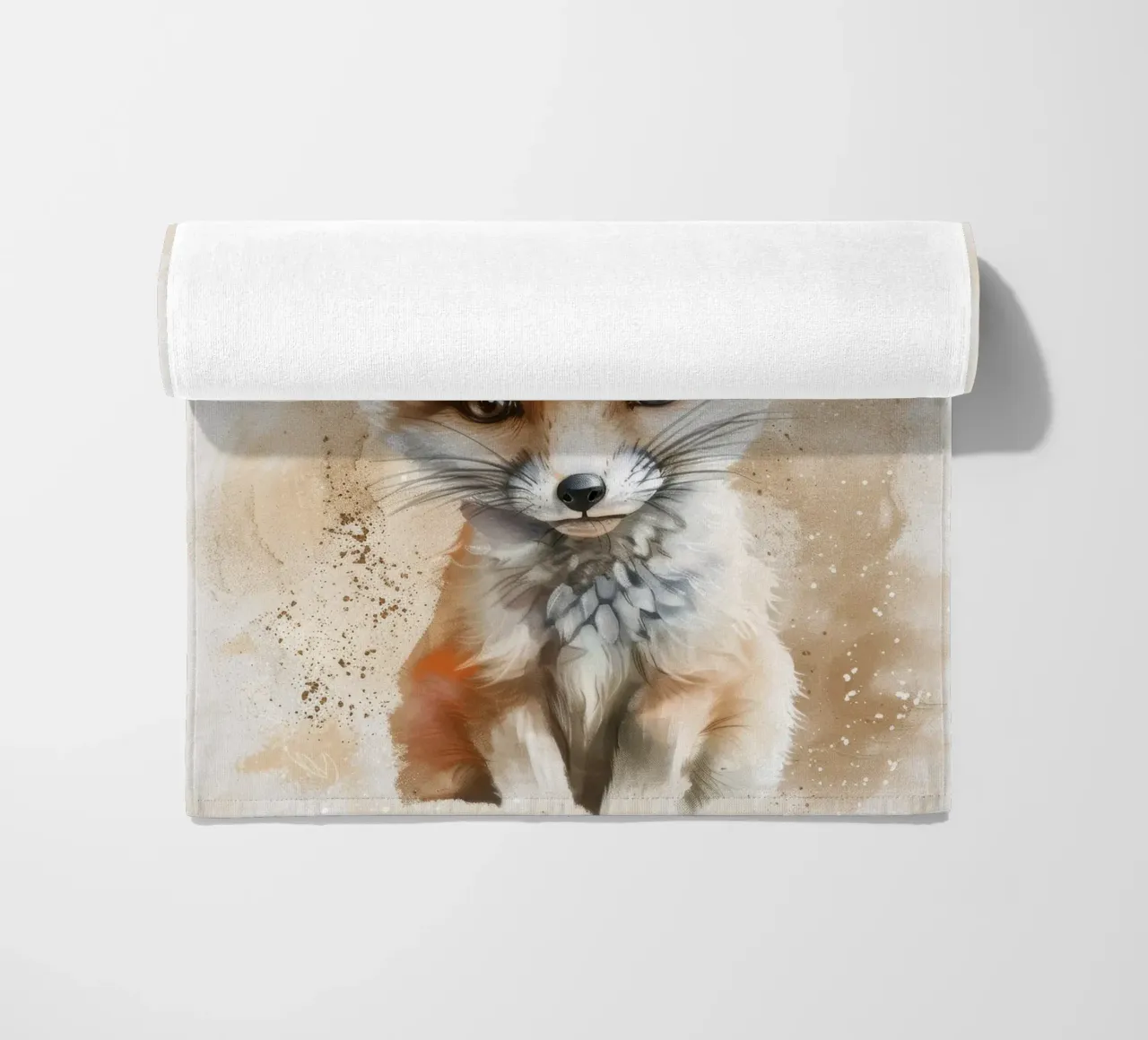 Simpatica volpe fennec con grandi orecchie e occhi espressivi telo mare da DesignDoodle