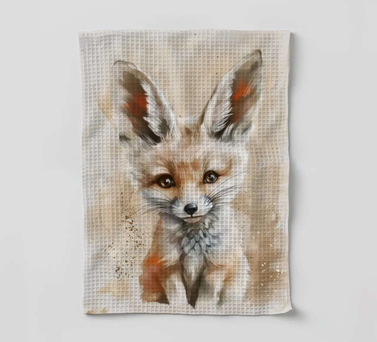 Simpatica volpe fennec con grandi orecchie e occhi espressivi canovaccio da cucina da DesignDoodle