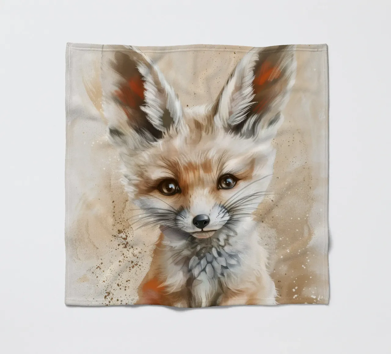 Simpatica volpe fennec con grandi orecchie e occhi espressivi coperta in pile da DesignDoodle