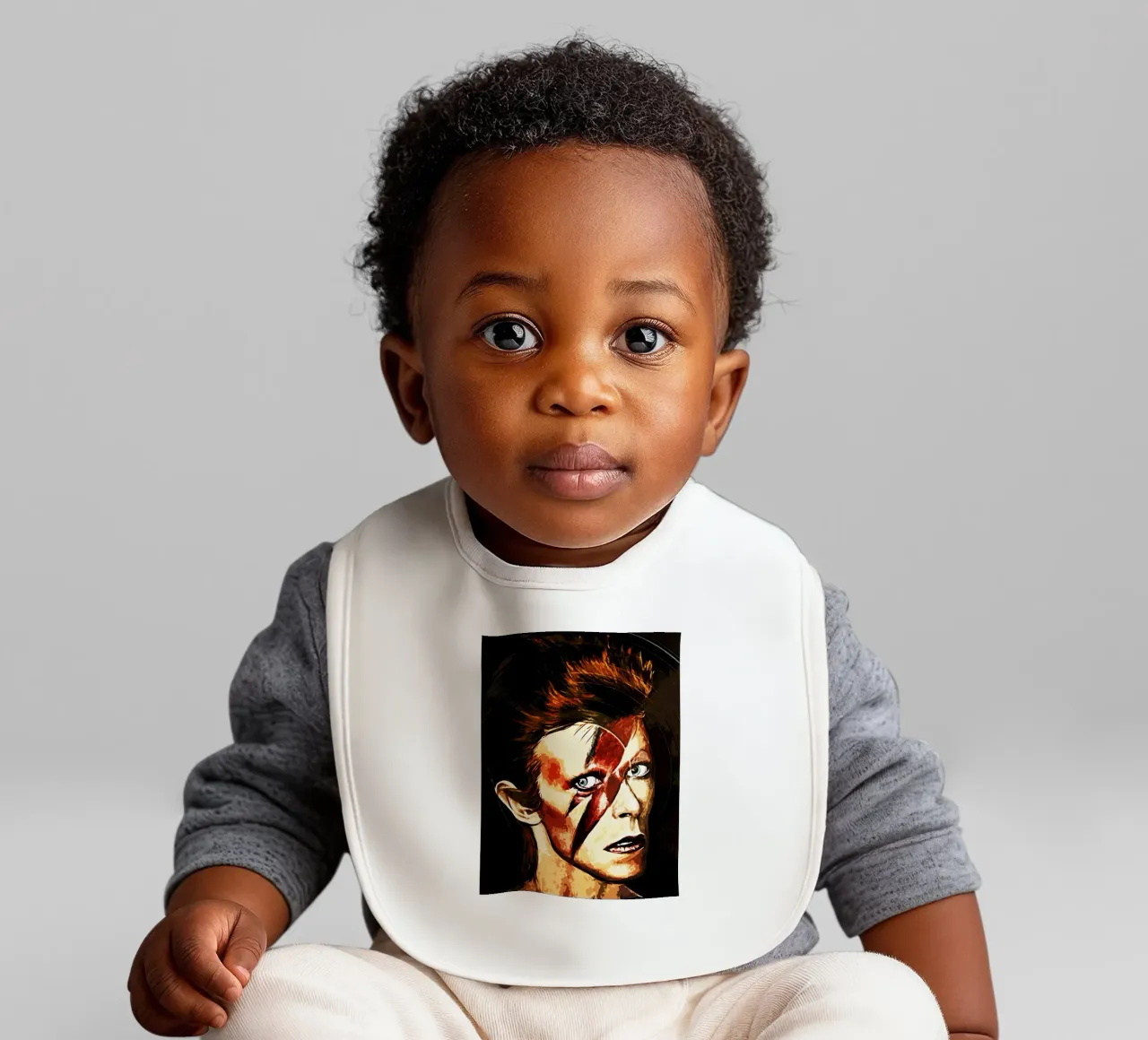 David Bowie 9 Art baby bib by music soul