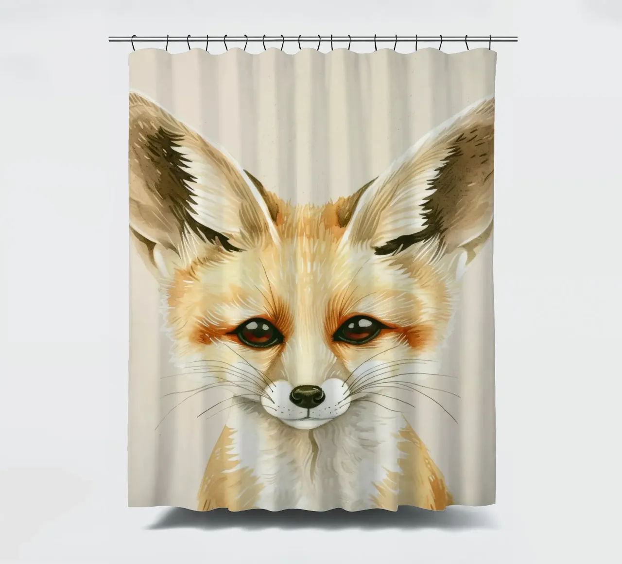Mignon renard aux grandes oreilles regardant doucement rideau de douche de DesignDoodle