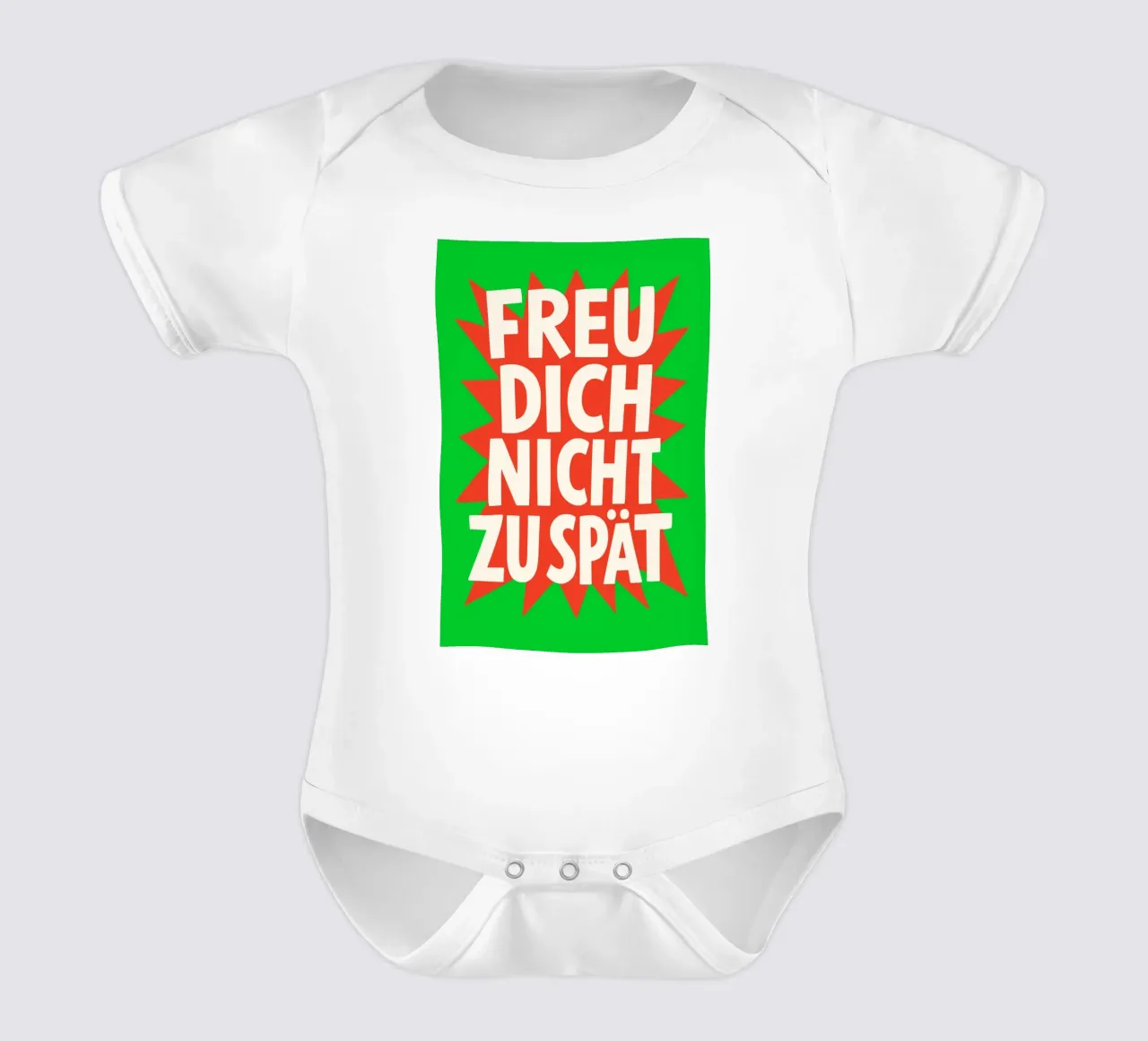Freu dich nicht zu spät body neonato maniche corte da QuooodZ by MooodzArt