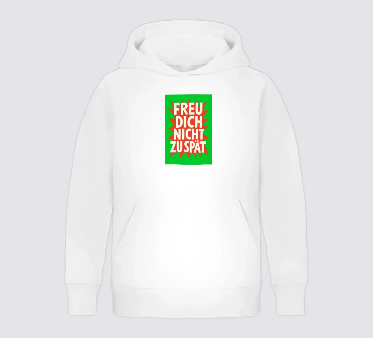 Freu dich nicht zu spät felpa bambino con cappuccio da QuooodZ by MooodzArt