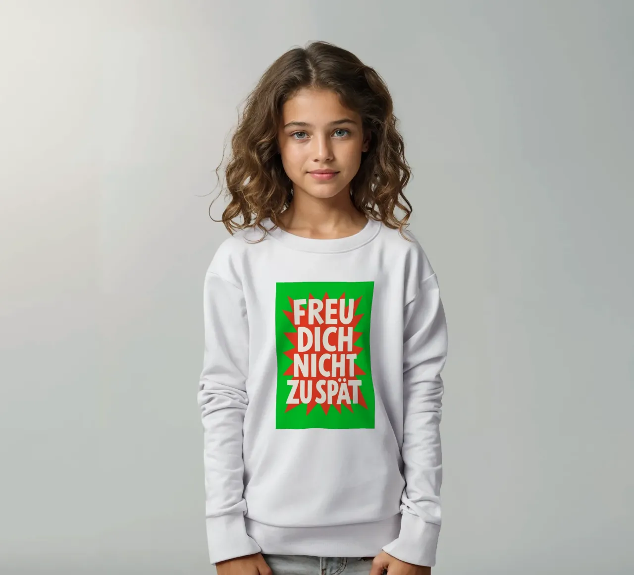 Freu dich nicht zu spät felpa bambino da QuooodZ by MooodzArt