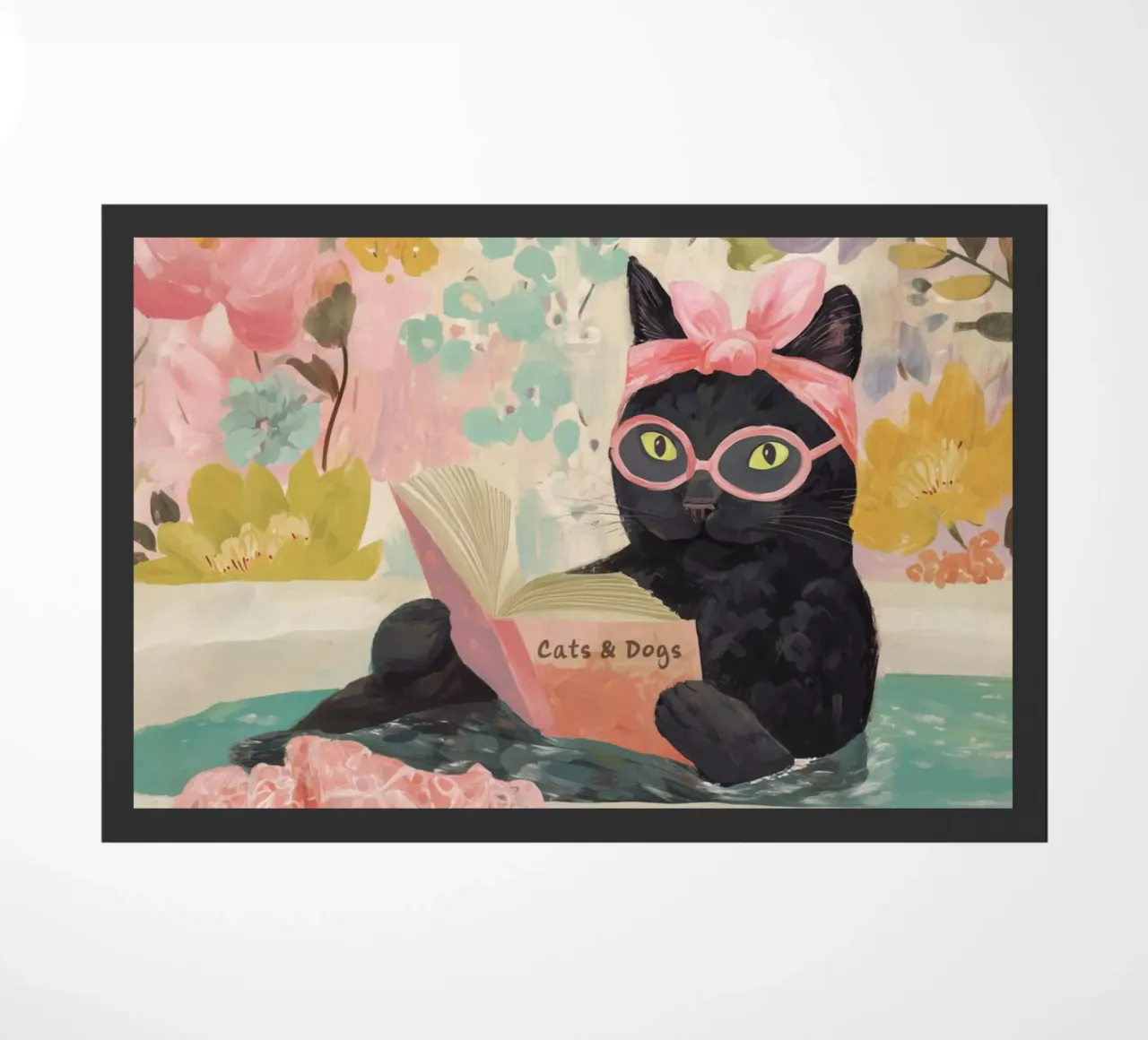Benessere del gatto con un libro zerbino da Carinaprint