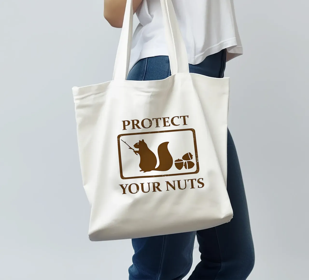 Protect Your Nuts Squirrel tote bag by drabrenz