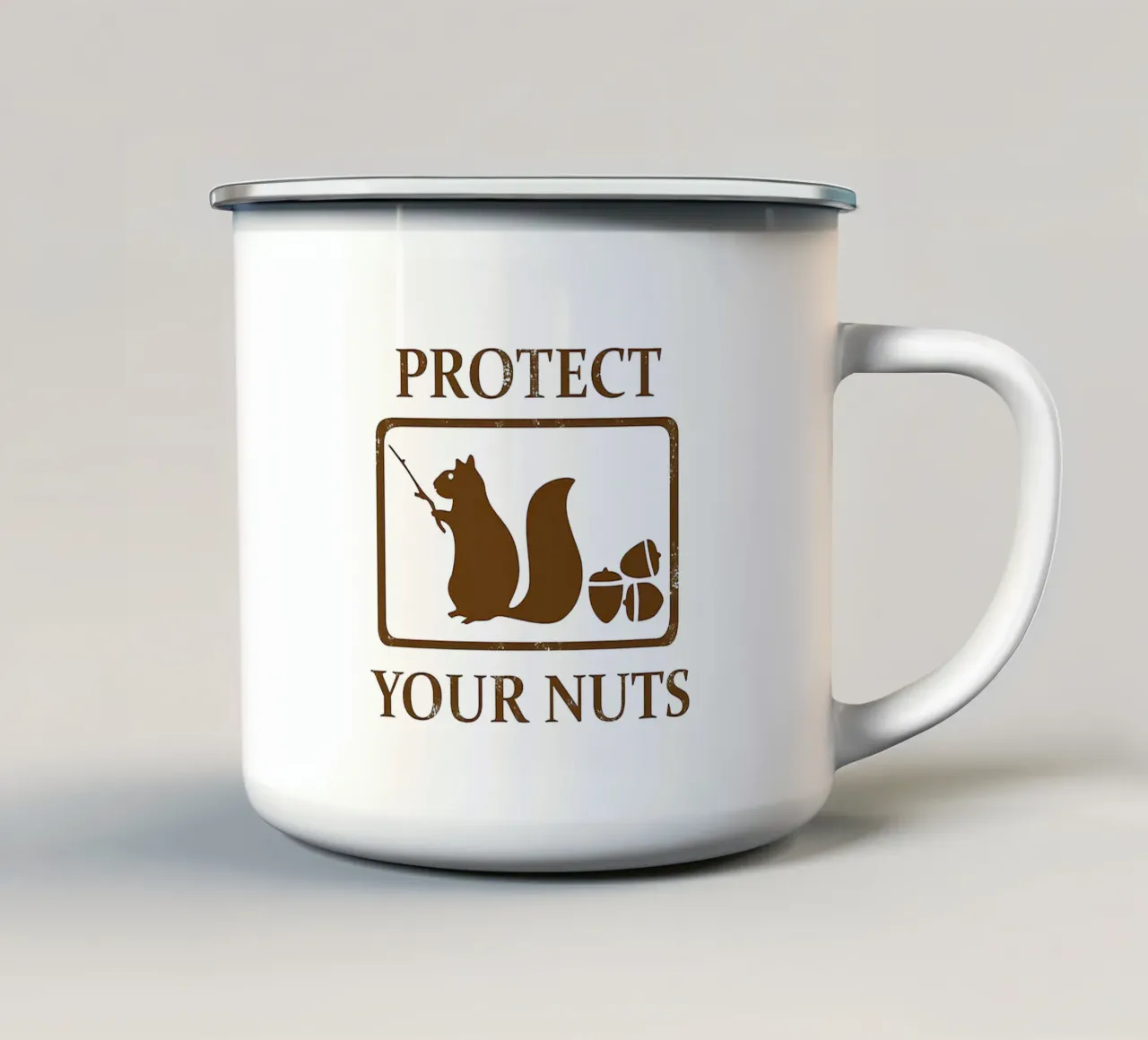 Proteggi le tue noccioline Scoiattolo tazza in smalto da drabrenz