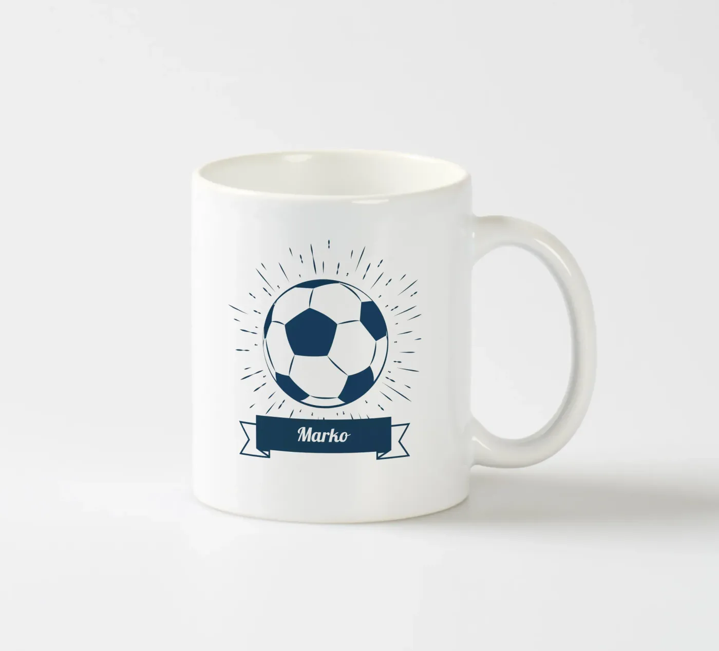 Soccer ceramic mug by Kartenliebe