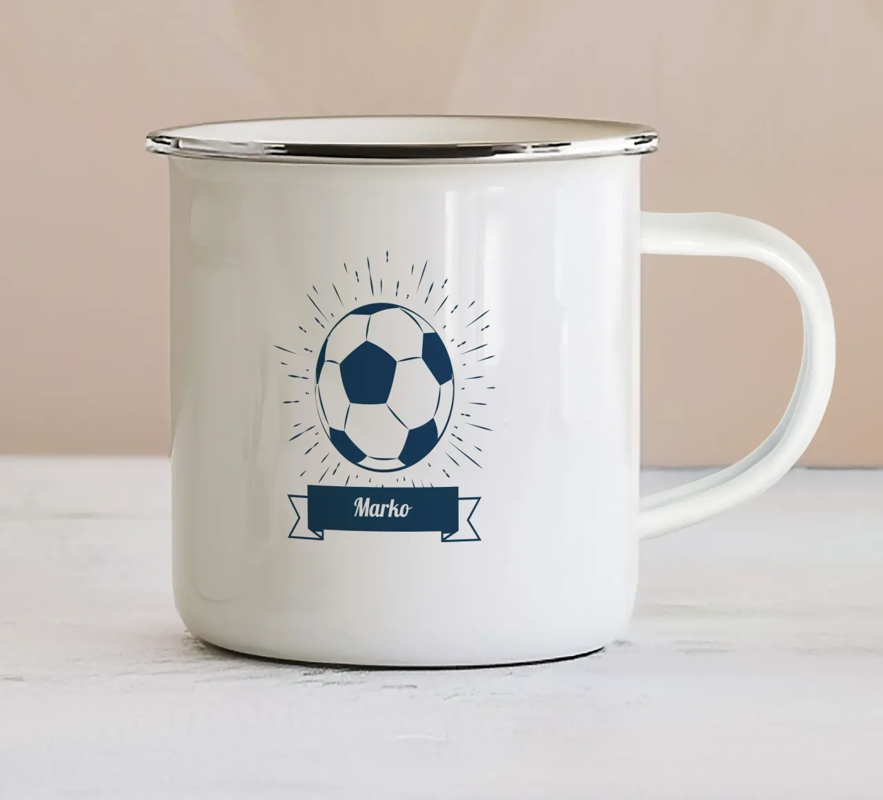Soccer tazza in smalto da Kartenliebe