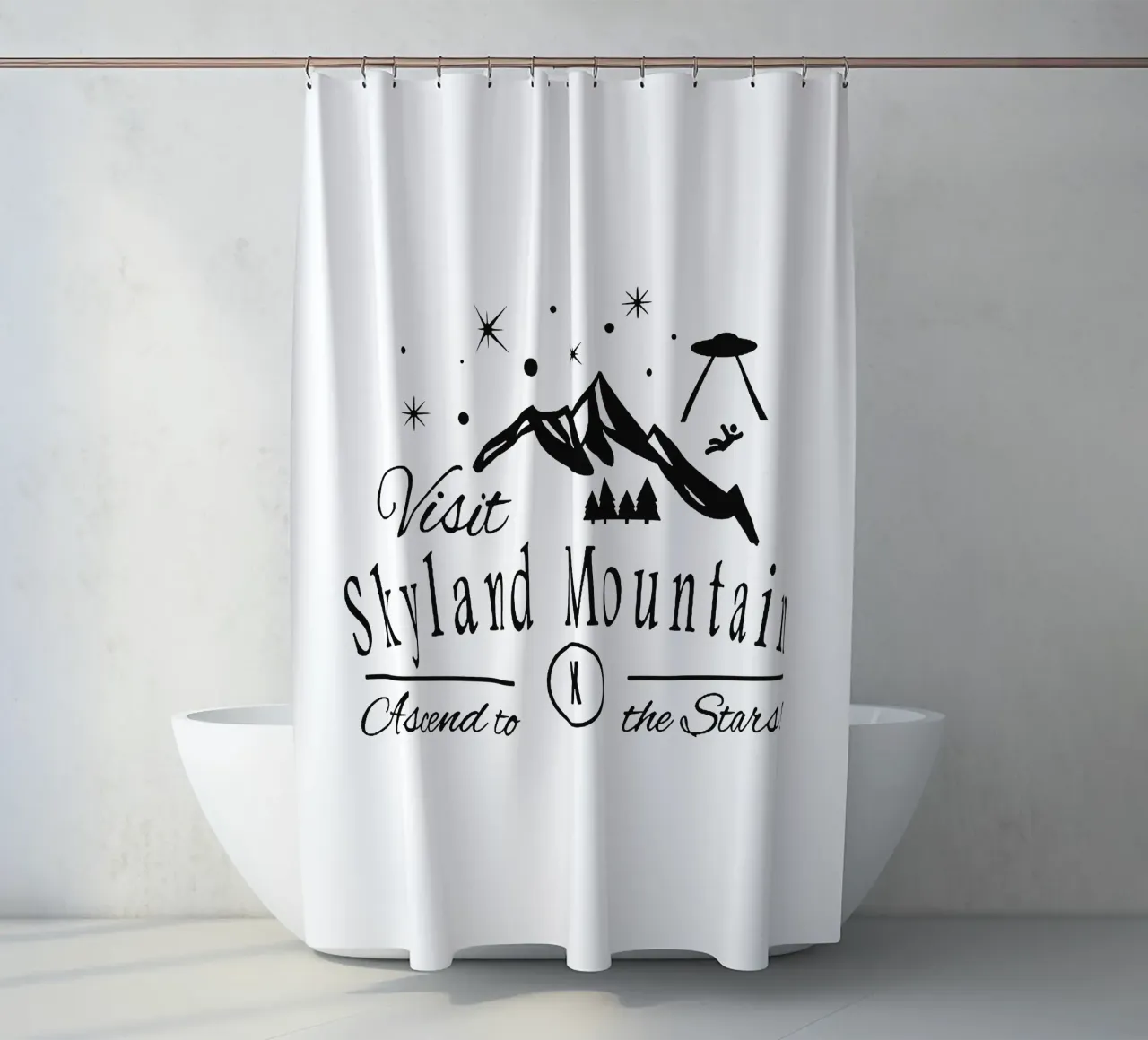 Montagne Skyland rideau de douche de drabrenz