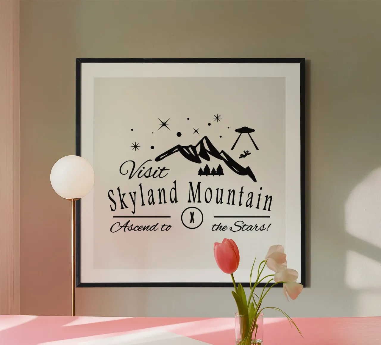 Montagna di Skyland poster con telaio in plastica da drabrenz