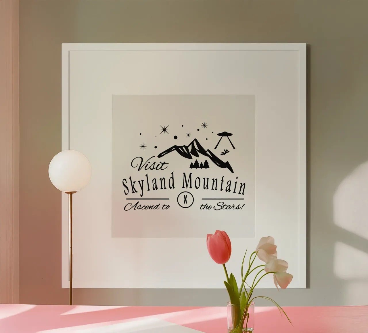 Montagna di Skyland poster con telaio in plastica da drabrenz