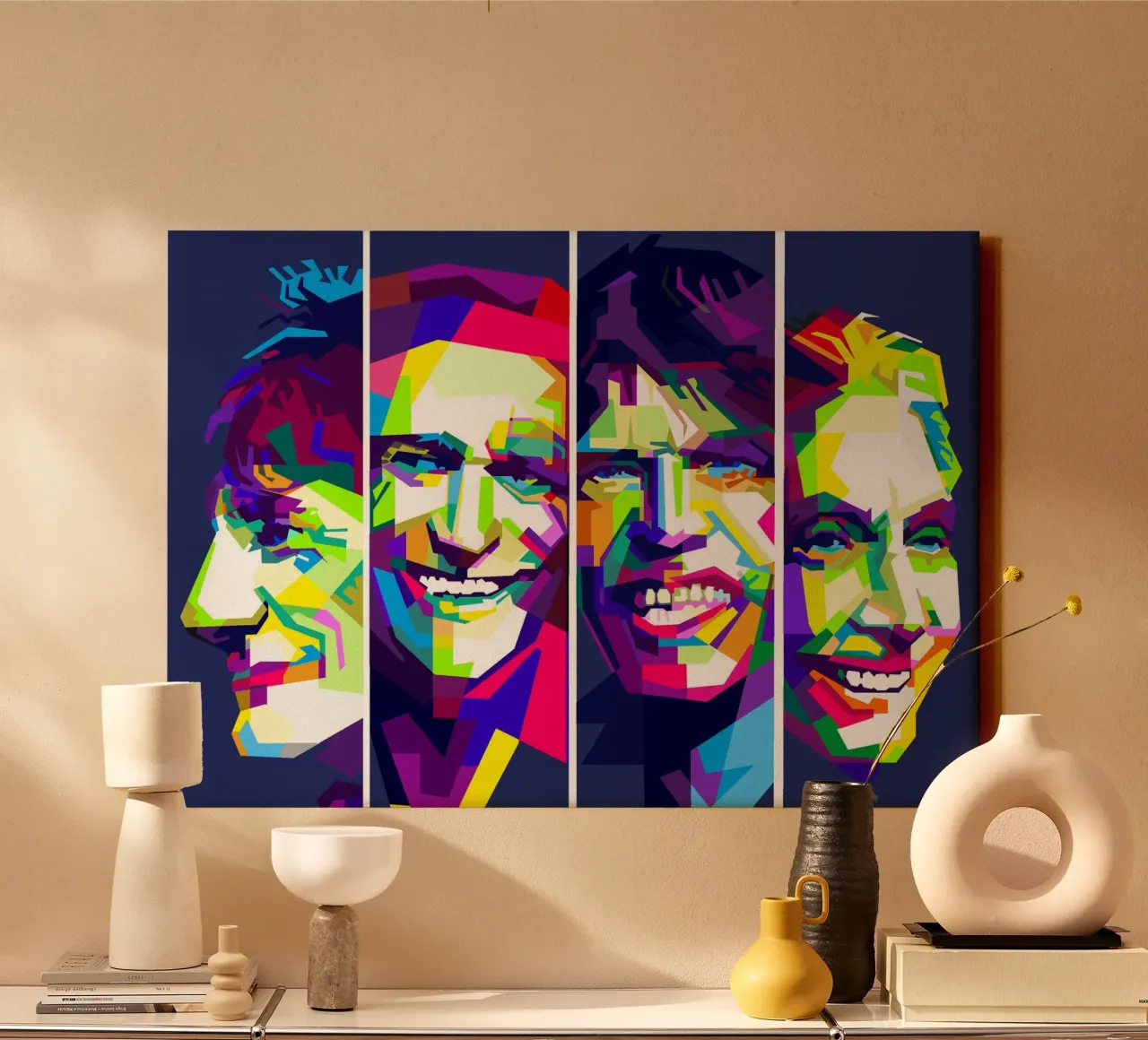 Rolling Stones Kunst WPAP canvas met Baklijst van Artkreator