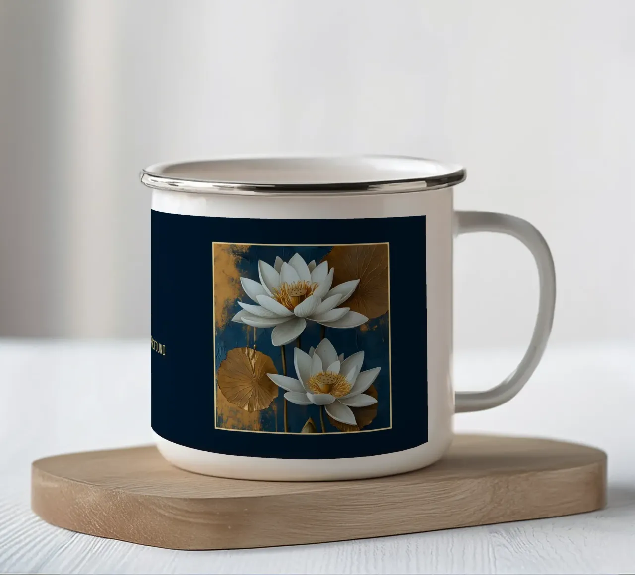 I fiori dei segni zodiacali: Pesci - Giglio d'acqua tazza in smalto da Art-Nouveau-Dsg