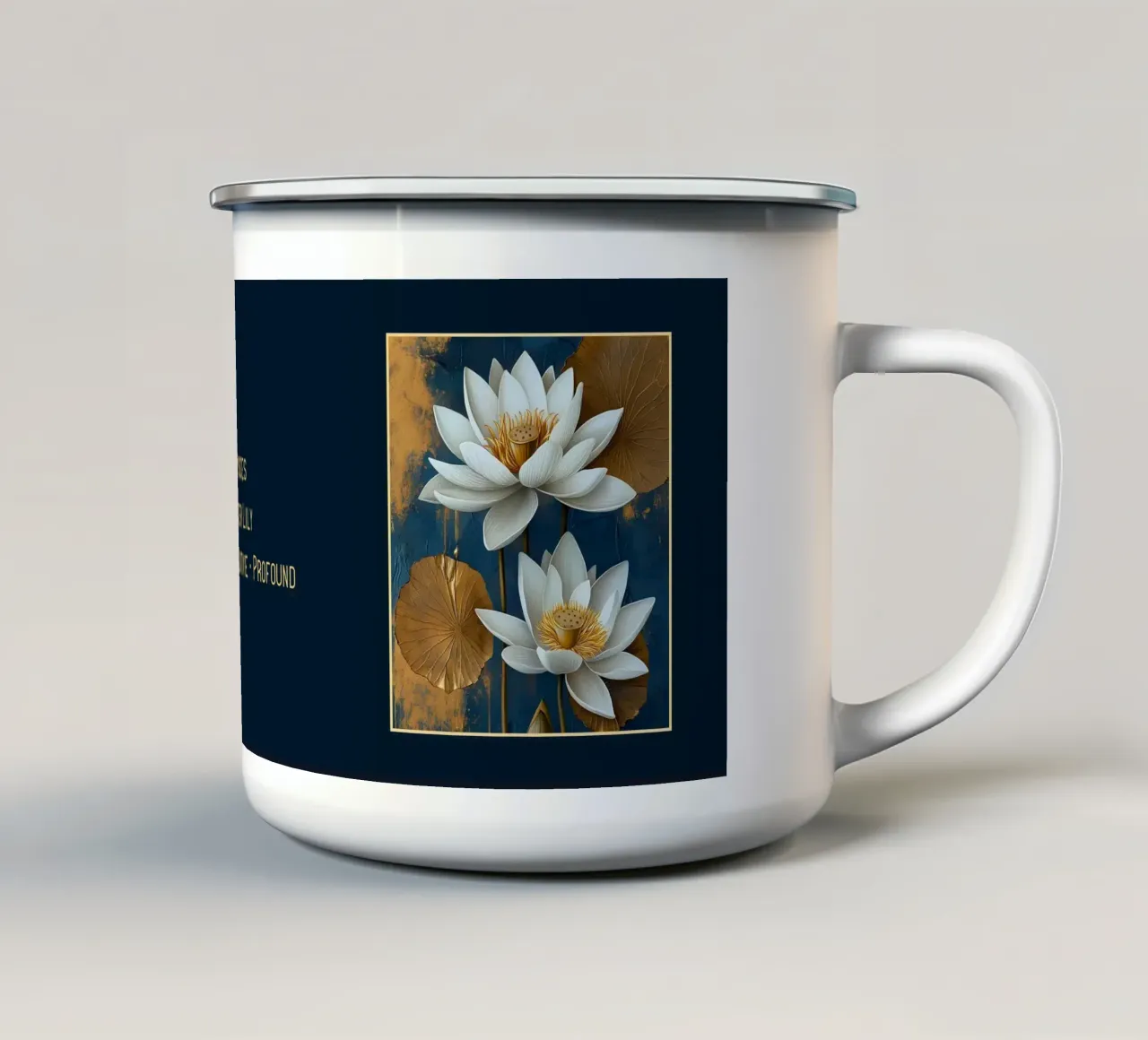 I fiori dei segni zodiacali: Pesci - Giglio d'acqua tazza in smalto da Art-Nouveau-Dsg