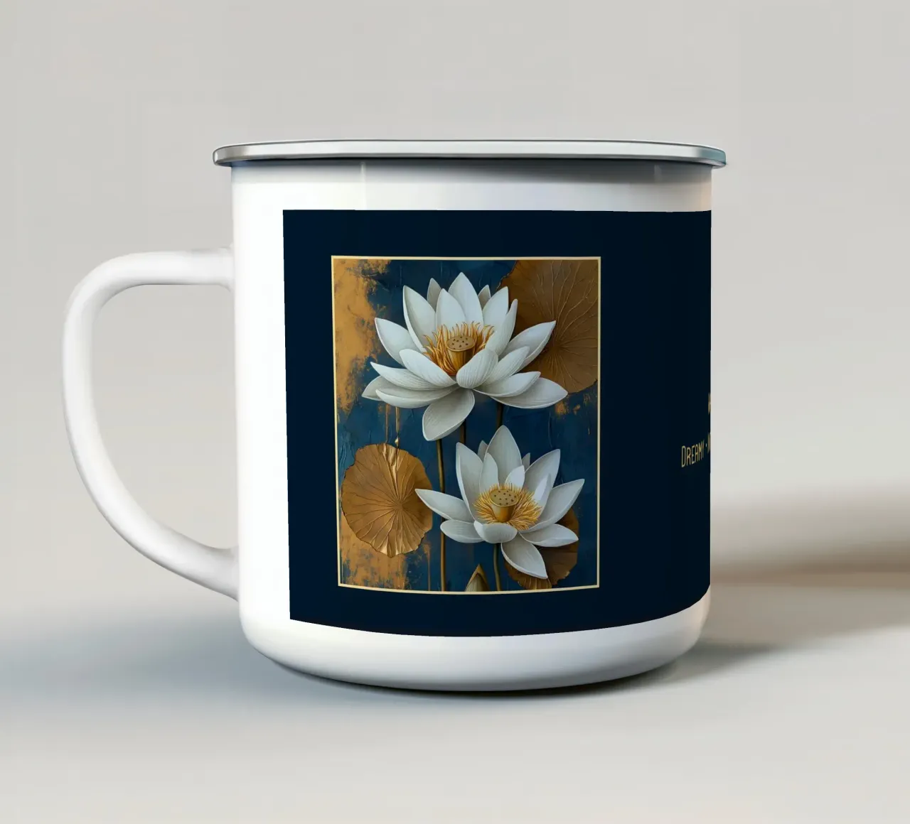 I fiori dei segni zodiacali: Pesci - Giglio d'acqua tazza in smalto da Art-Nouveau-Dsg