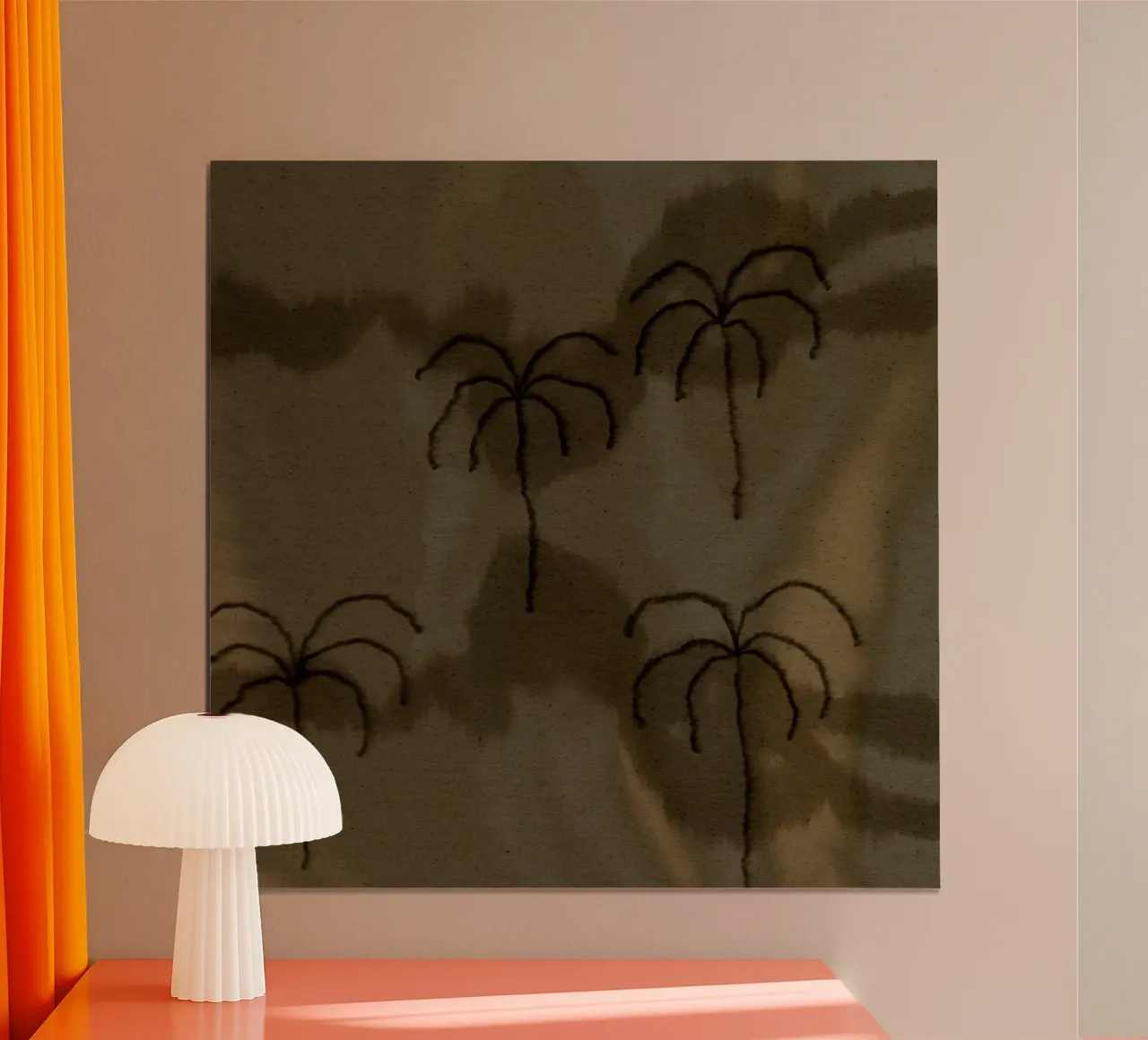 Desert Haze 1 poster con telaio in plastica da Shatha Al Dafai