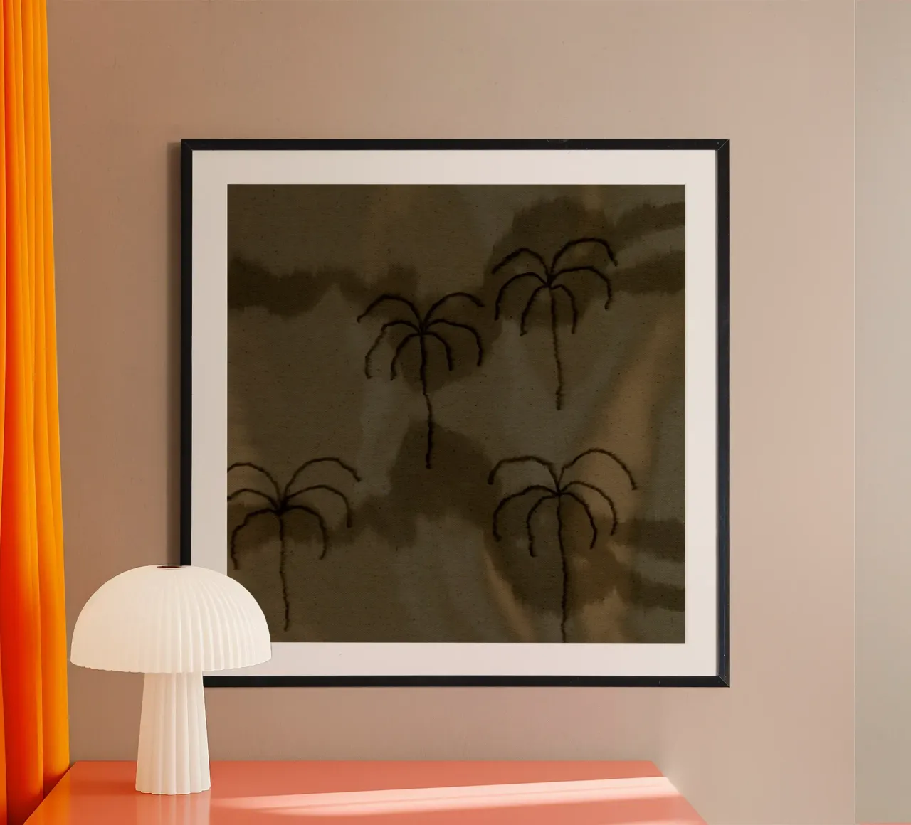 Desert Haze 1 poster con telaio in plastica da Shatha Al Dafai