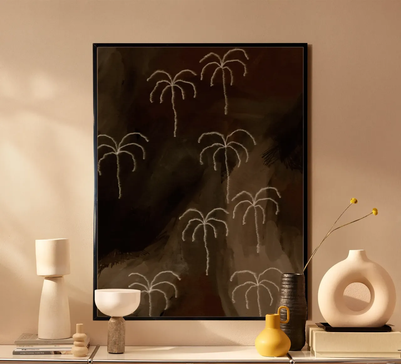 Desert Haze 2 poster con telaio in plastica da Shatha Al Dafai