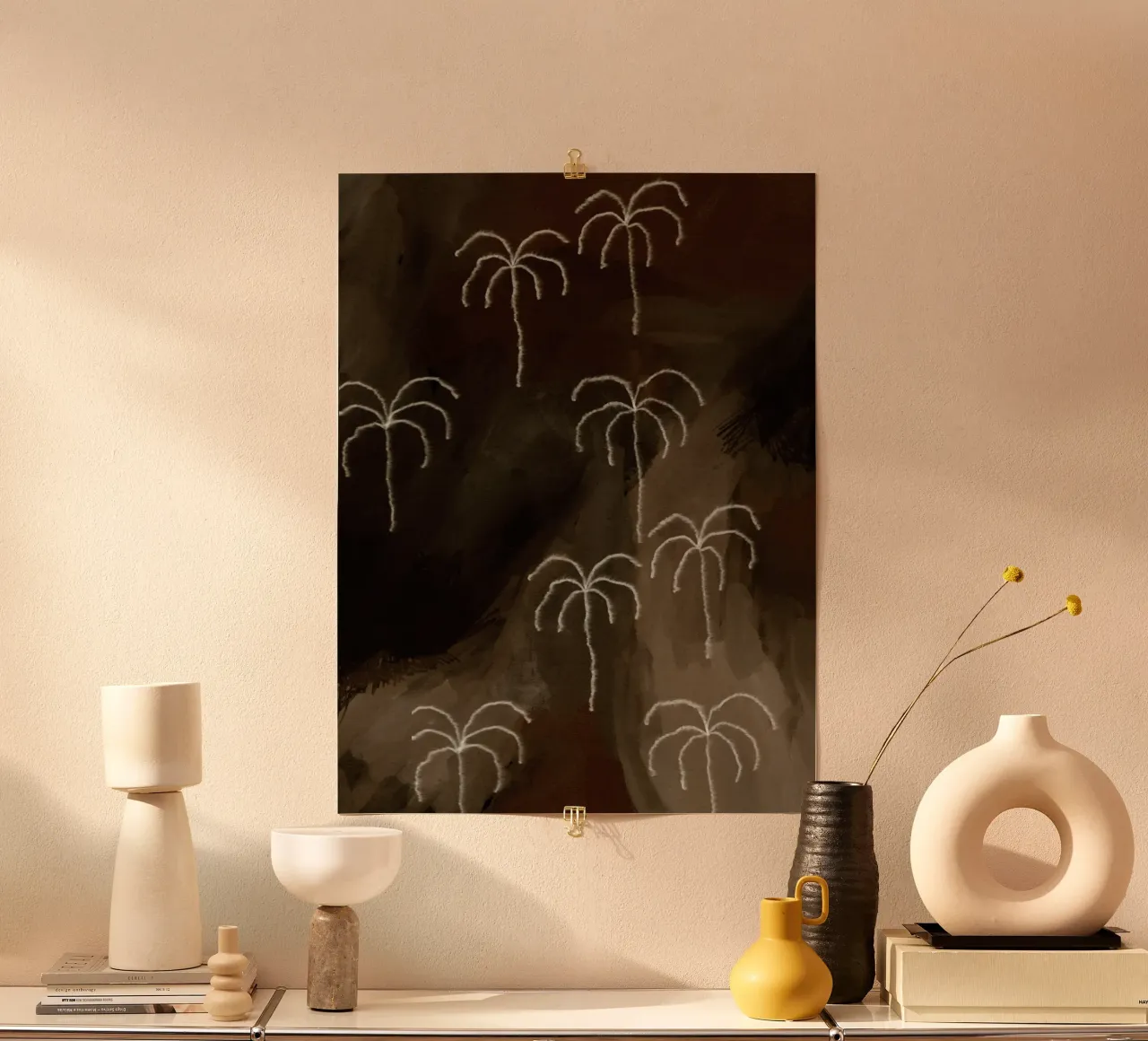 Desert Haze 2 poster con telaio in plastica da Shatha Al Dafai