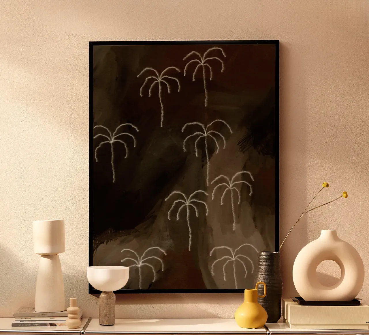 Desert Haze 2 poster con telaio in plastica da Shatha Al Dafai