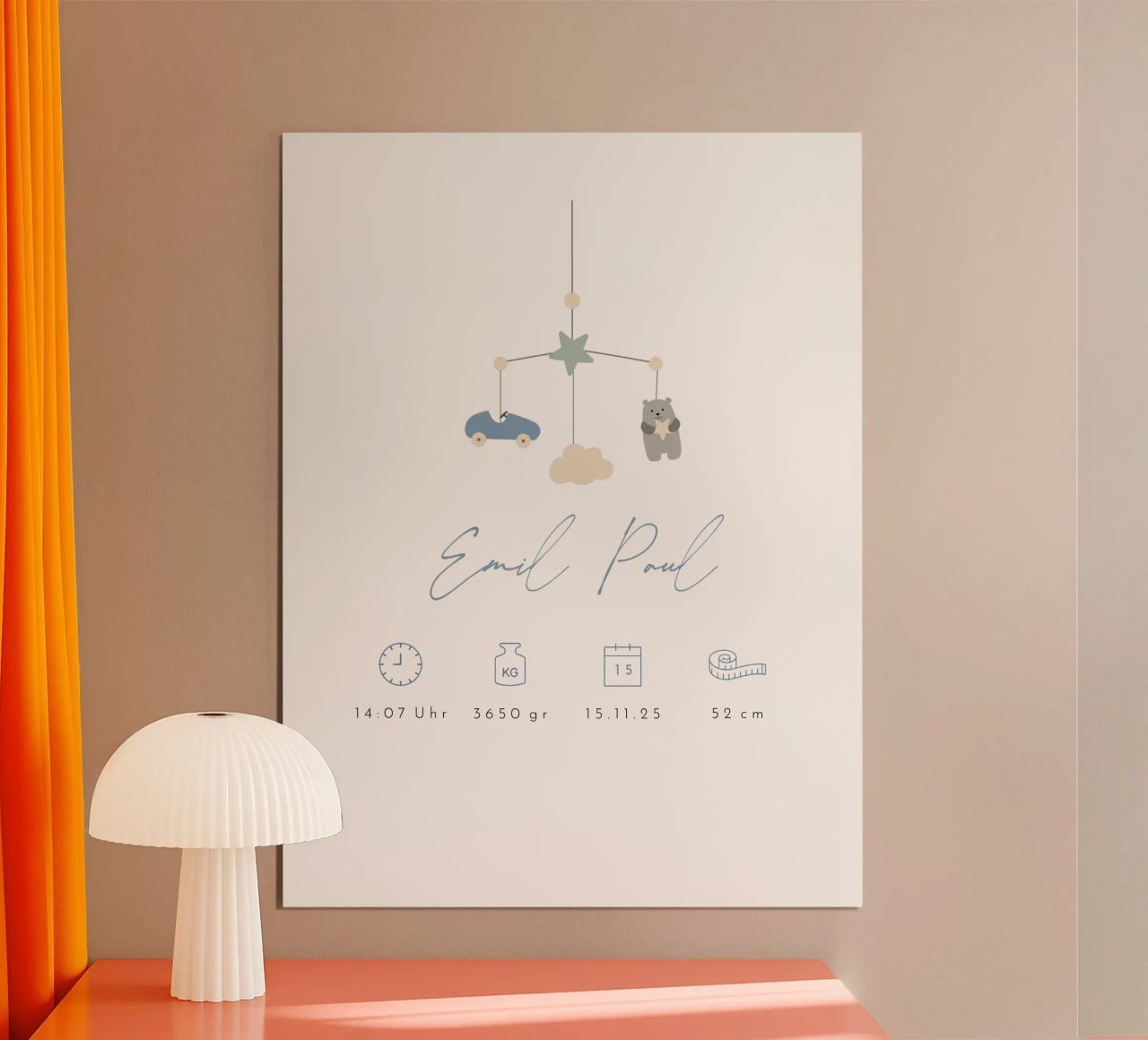 Traumtiere poster avec cadre en plastique de Kartenliebe