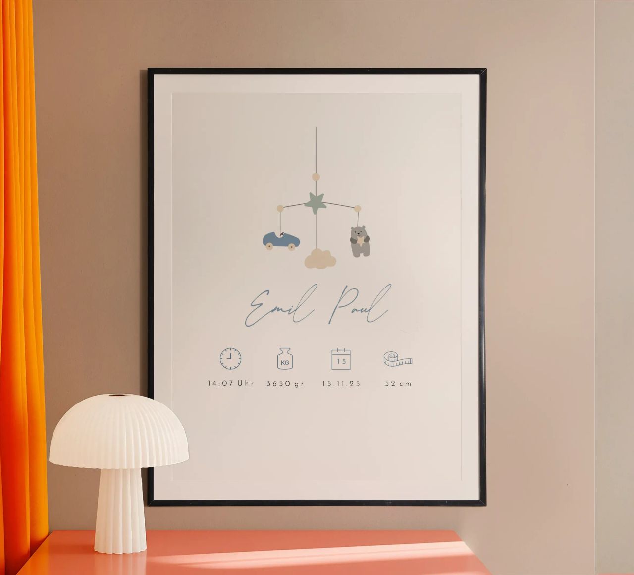 Traumtiere poster avec cadre en plastique de Kartenliebe