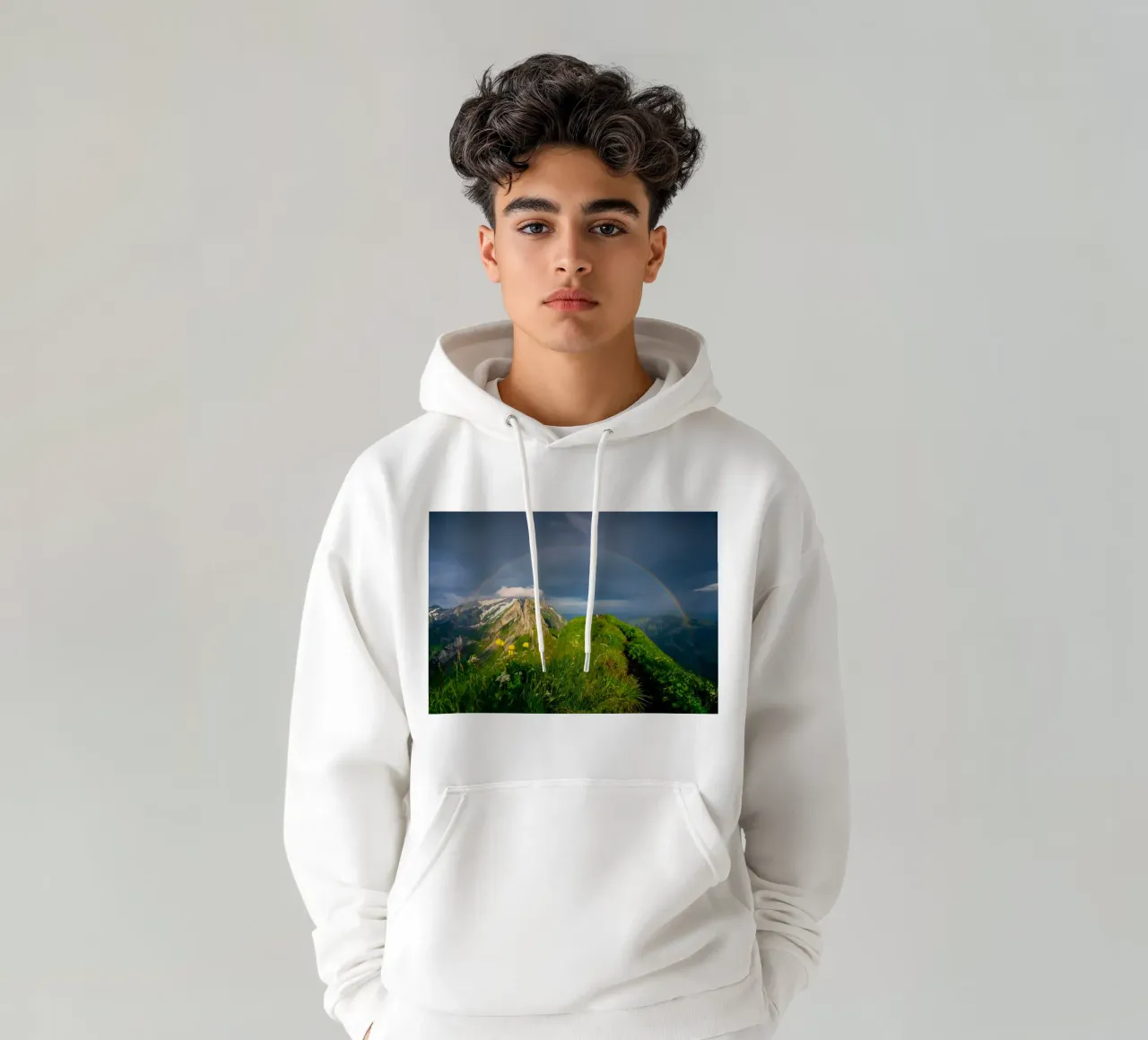 montagne arcobaleno felpa con cappuccio da Earthly Visions